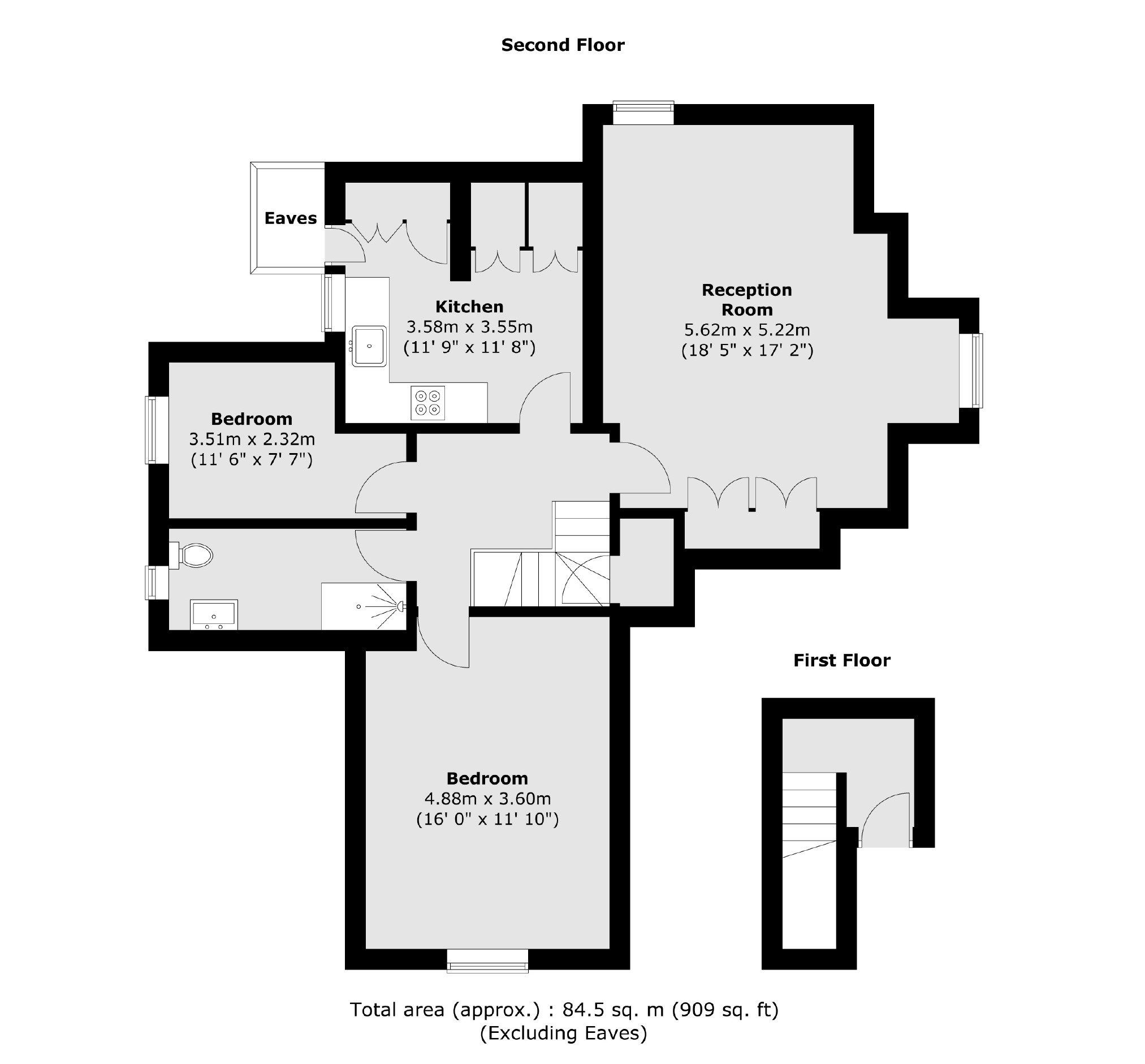 55E, Corfton Road, London floorplan
