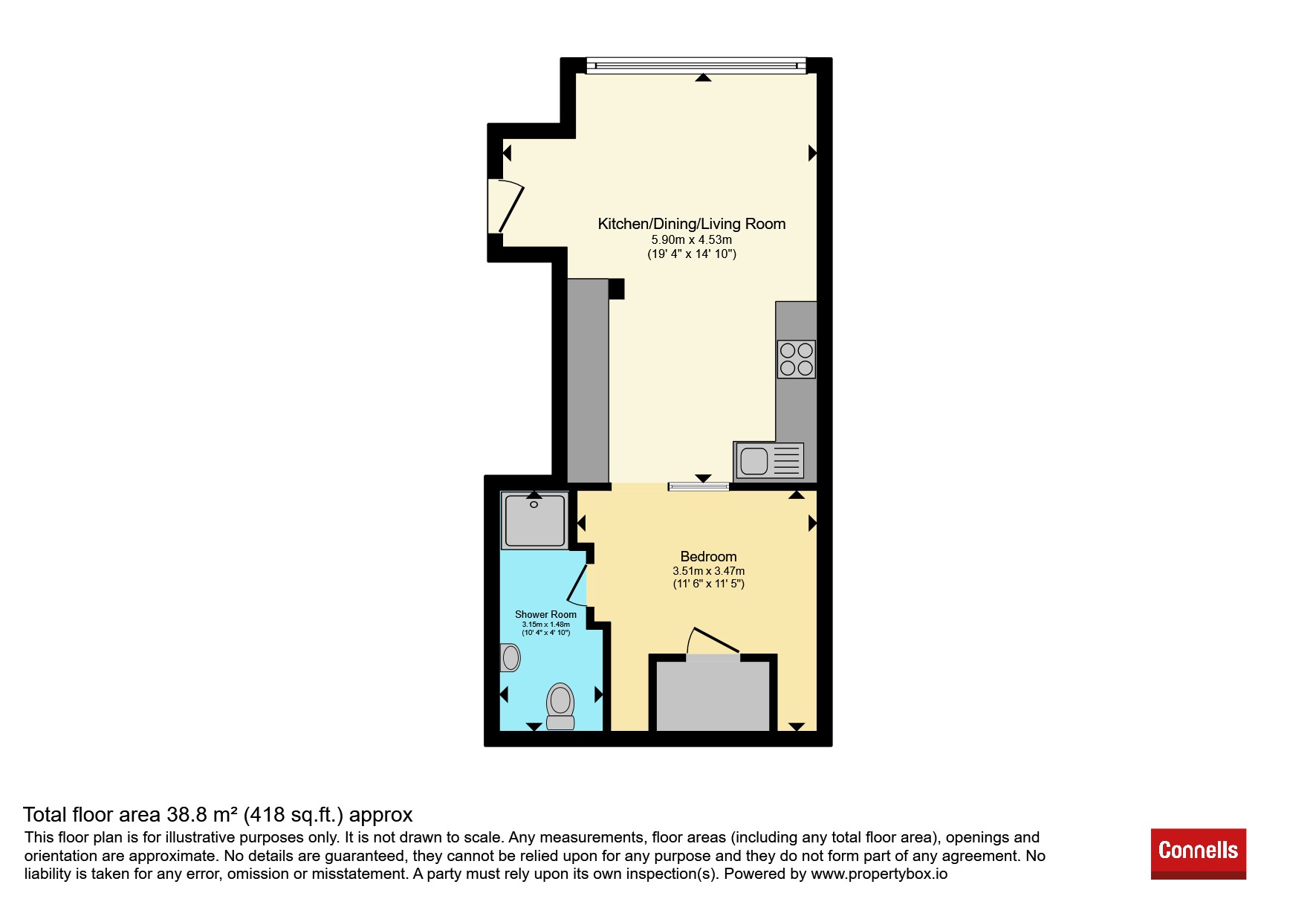 Flat 1, Oakdene Chambers, Oakdene Road, Redhill floorplan