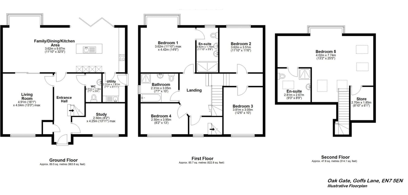 "Oak Gate" 424, Goffs Lane, Goffs Oak floorplan