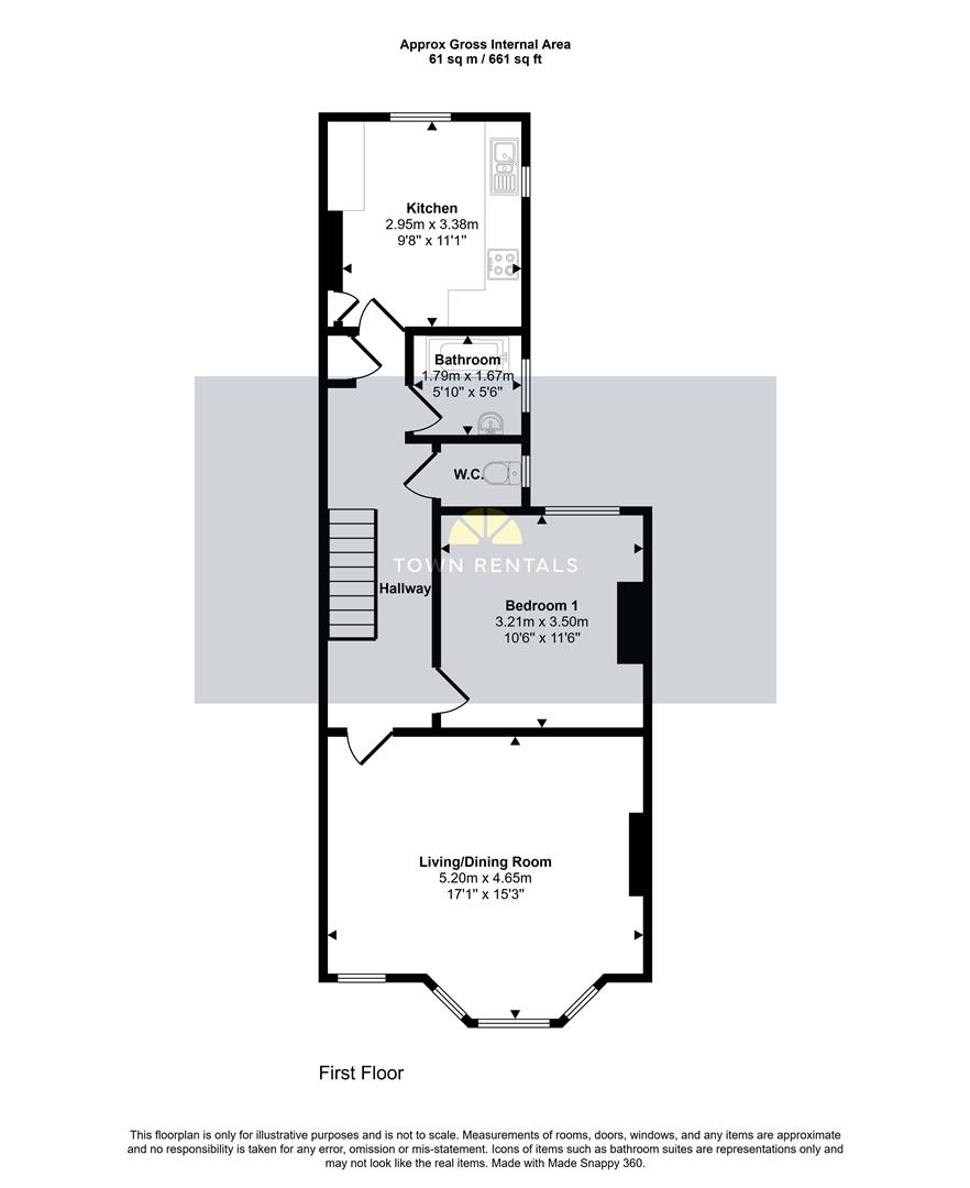 First Floor Flat, 43, Motcombe Road, Eastbourne floorplan