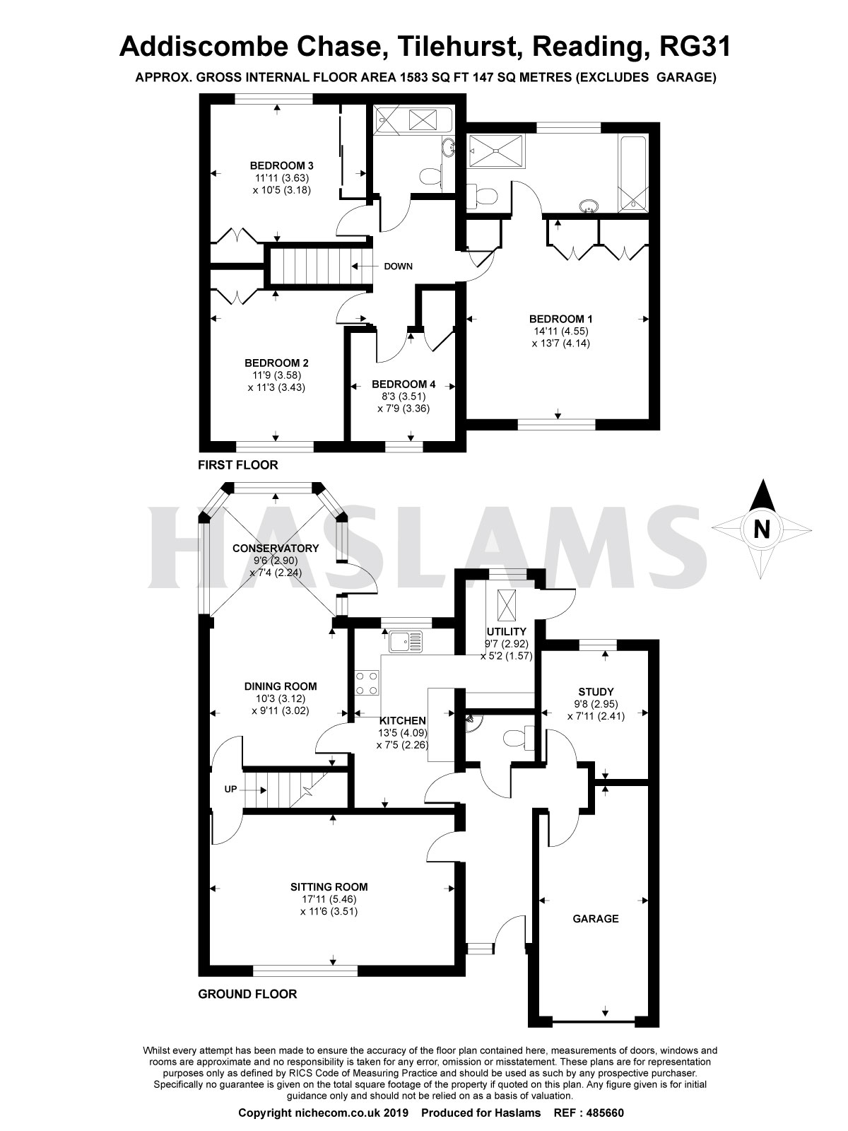 4 Bedrooms Detached house for sale in Addiscombe Chase, Tilehurst, Reading RG31