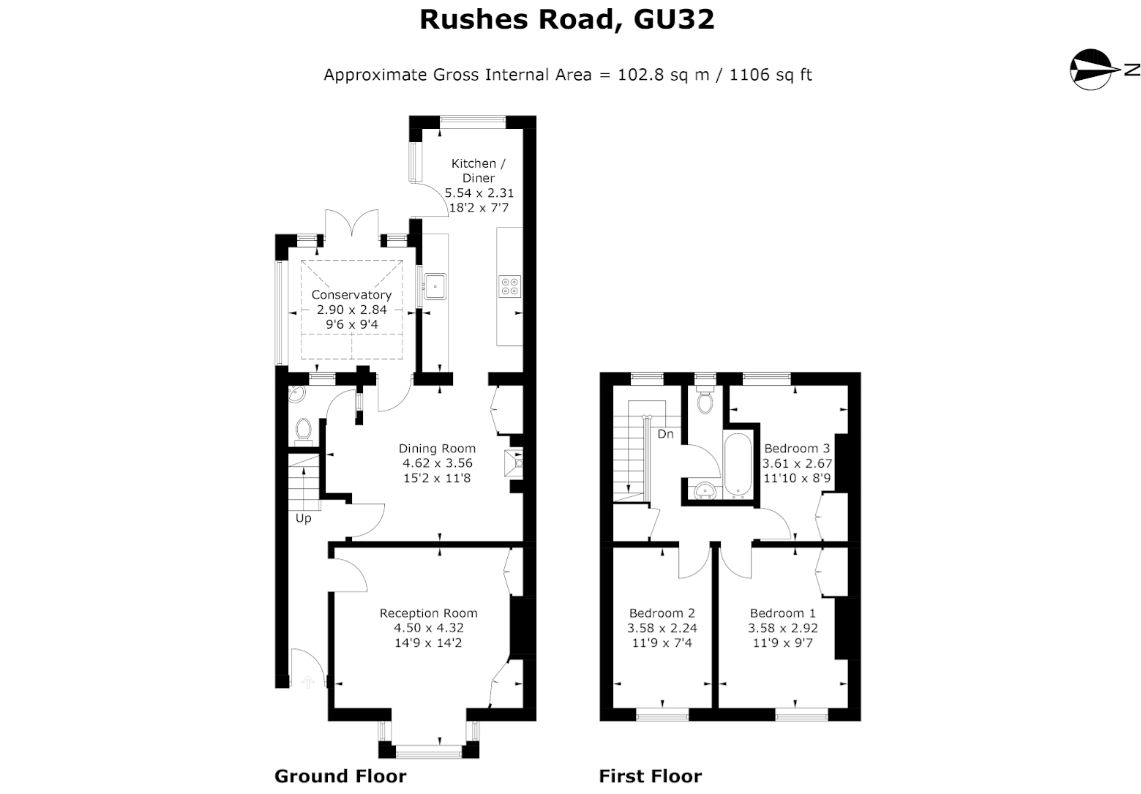 15, Rushes Road, Hampshire, GU32 3BW floorplan
