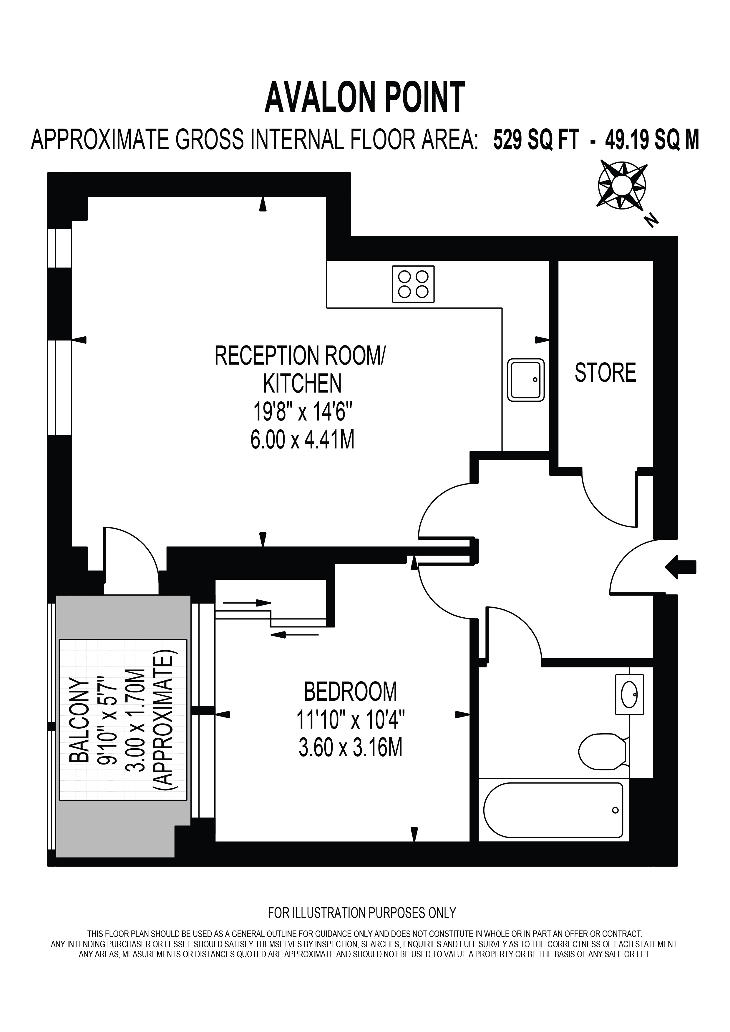 Flat 1306 Avalon Point 1, Silvocea Way, London floorplan