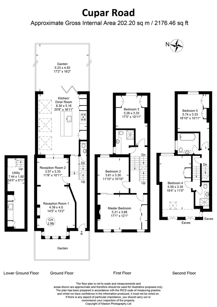 5 Bedrooms  to rent in Cupar Road, London SW11