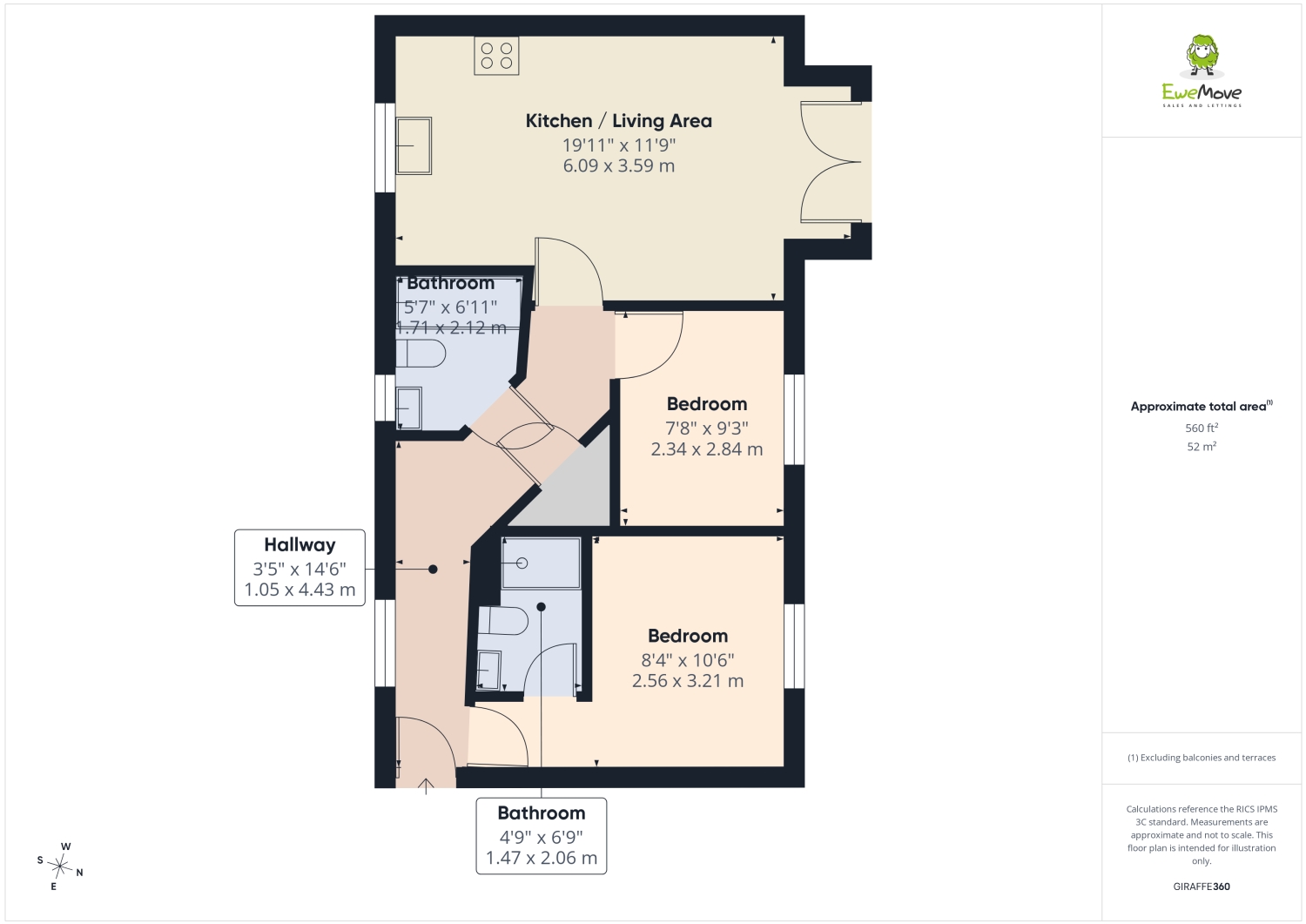 Flat 9, 51 Samuel Armstrong Way, Crewe floorplan