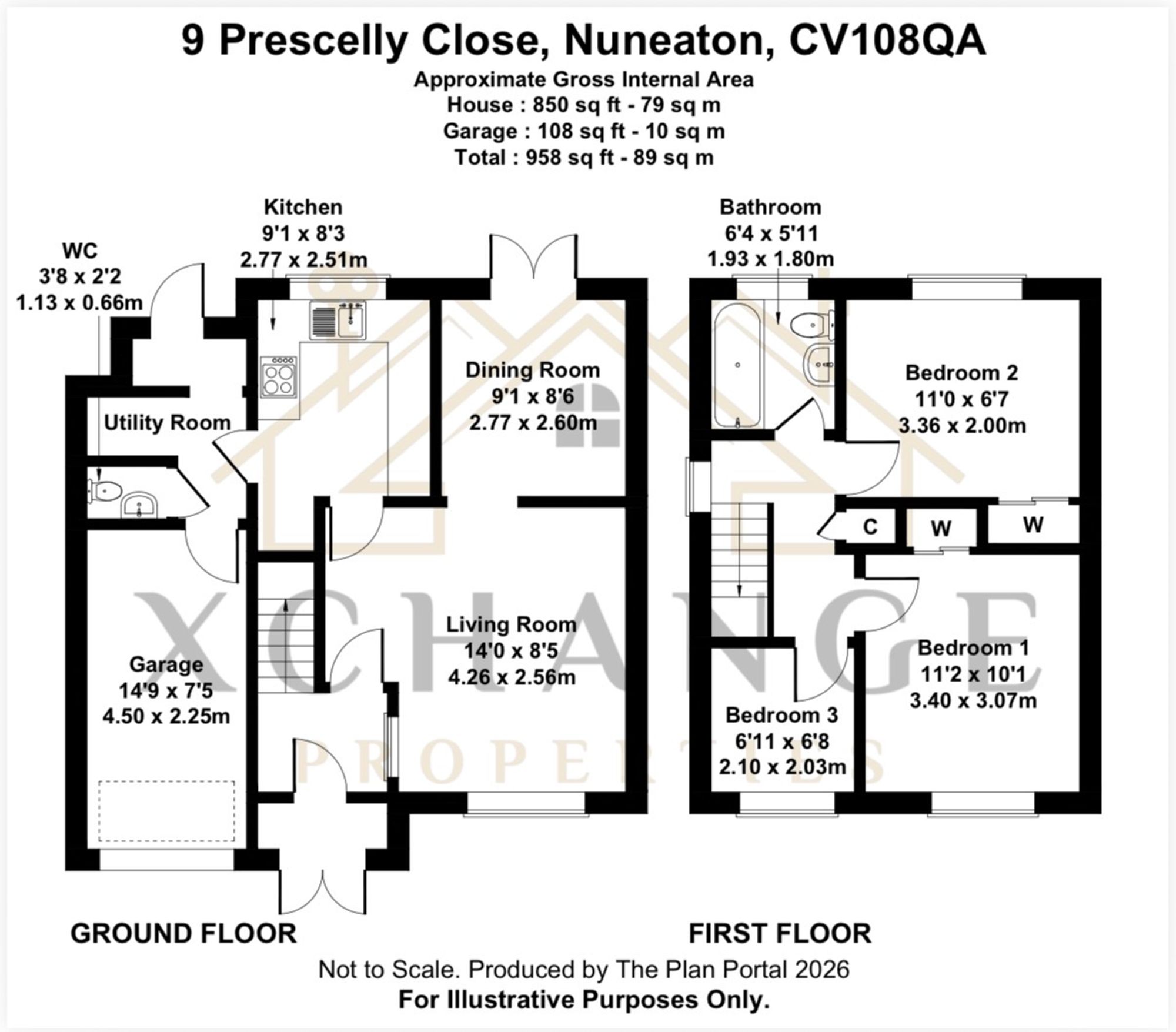 9, Prescelly Close, Nuneaton, CV10 floorplan