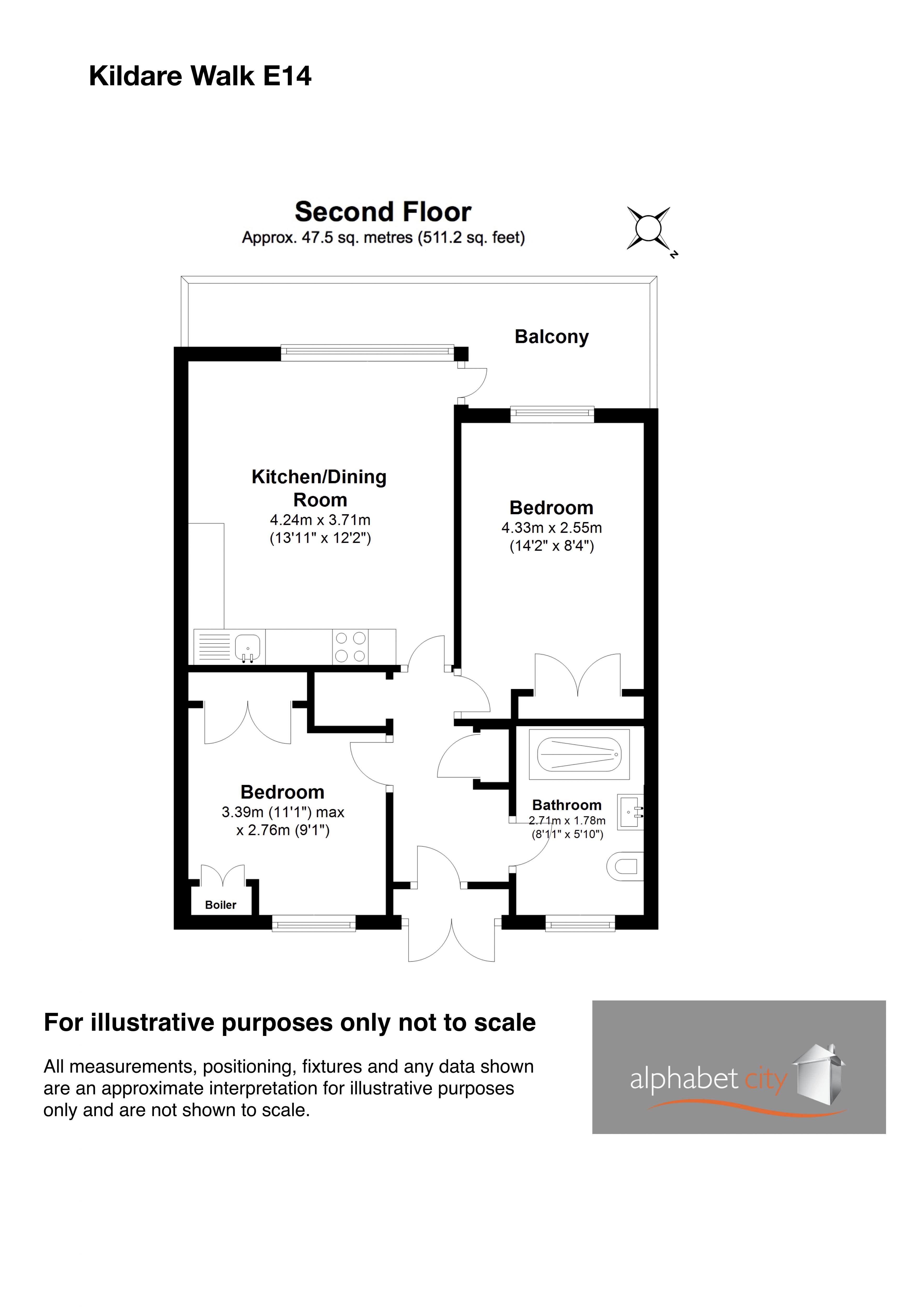 2 Bedrooms Flat to rent in Kildare Walk, London E14