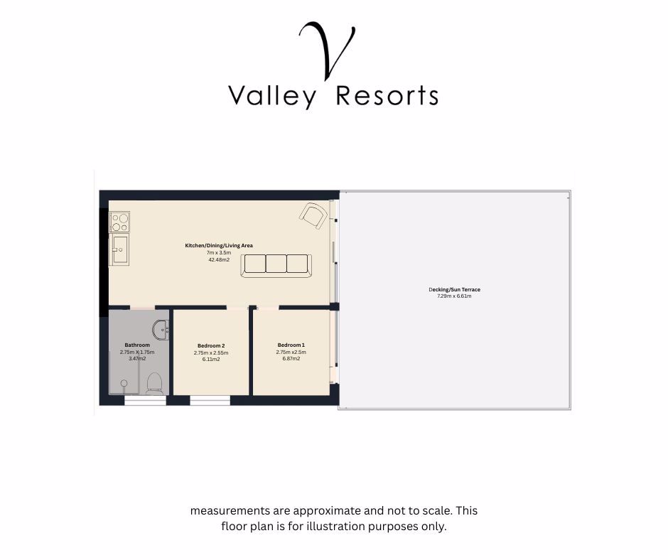 41 Hillside Villas, Millendreath Holiday Village, Looe floorplan