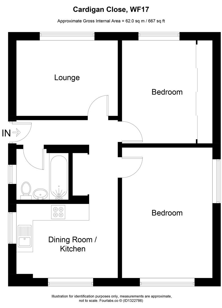 Flat, 45, Cardigan Close, Batley floorplan