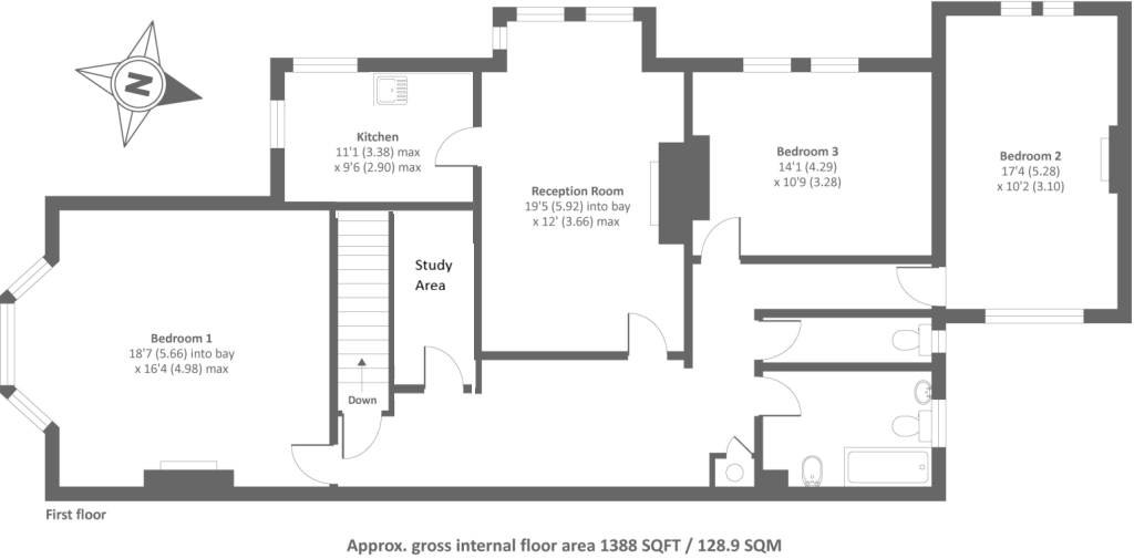 Flat 2, Silverthorne, 124, London Road, Surrey floorplan