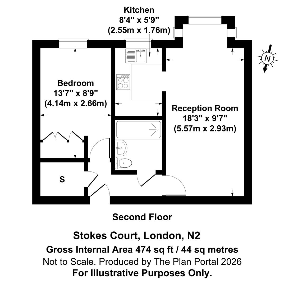 Flat 31, Stokes Court, Diploma Avenue, London floorplan