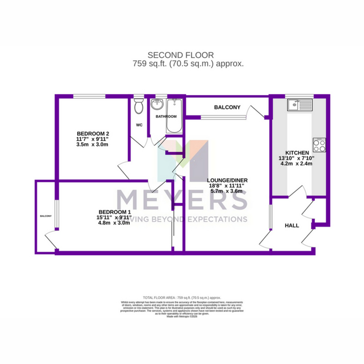 Flat Flat 10, 398, Charminster Road, Bournemouth floorplan