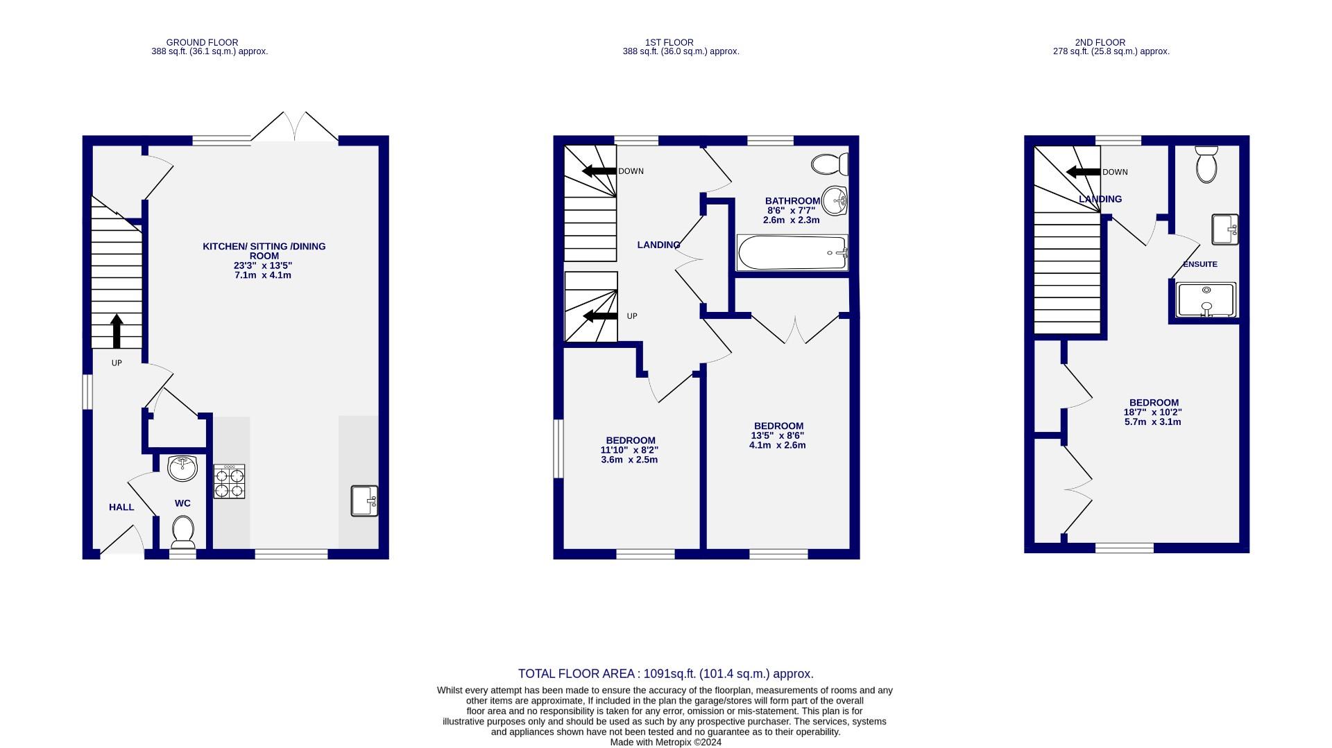 1A, Woodland Walk, York floorplan