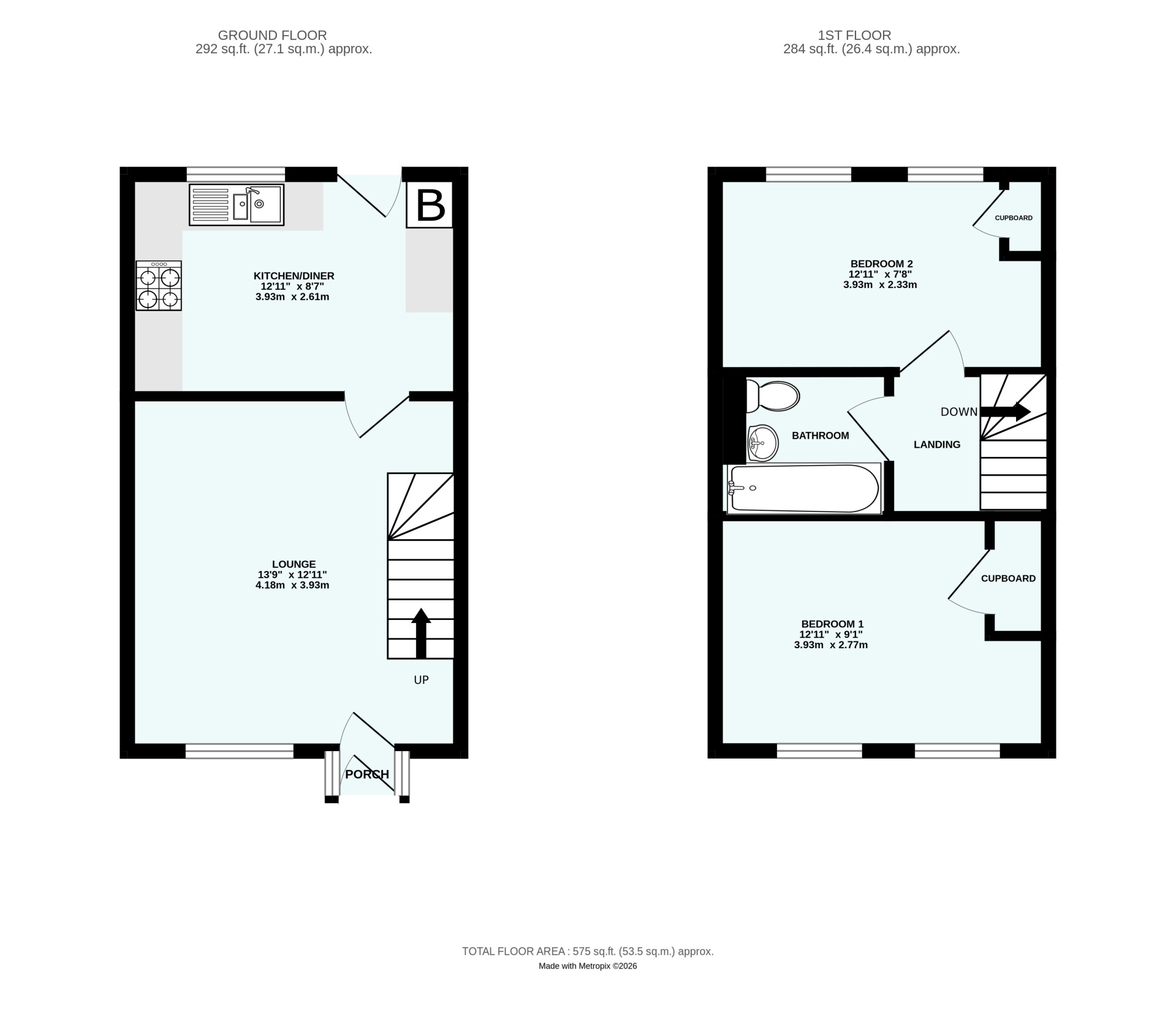 15, Cotfield Street, Devon floorplan