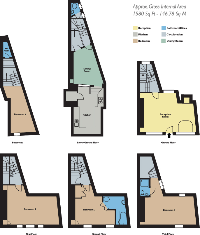 4 Bedrooms Town house for sale in Paragon, Bath BA1