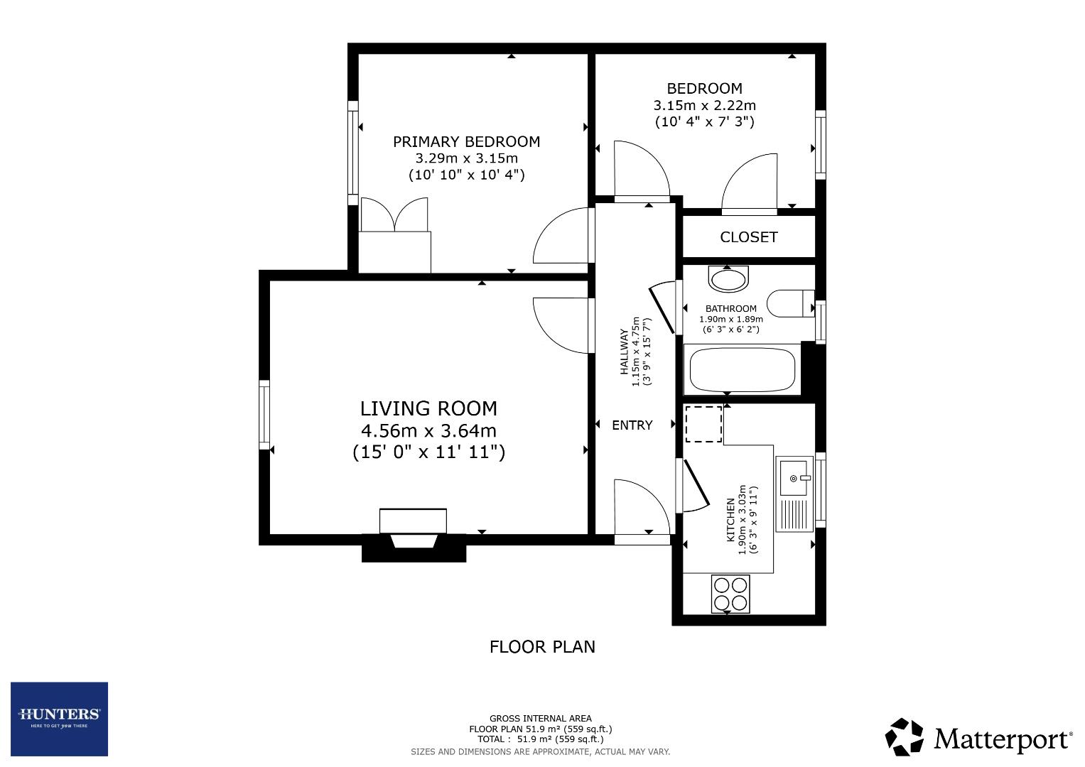 21, Regency Apartments, Killingworth floorplan