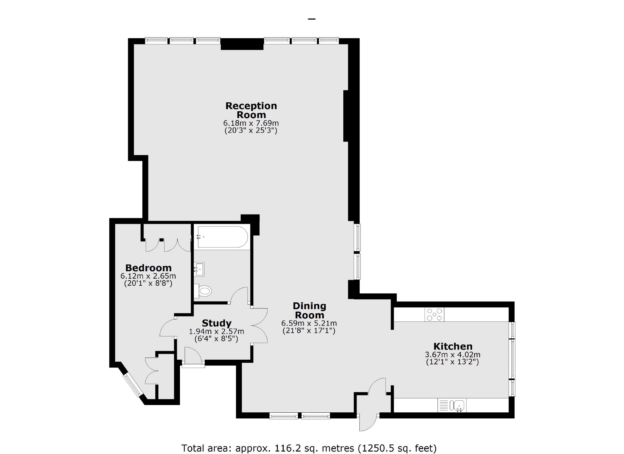 Flat 2, 107, Clifton Street, London floorplan