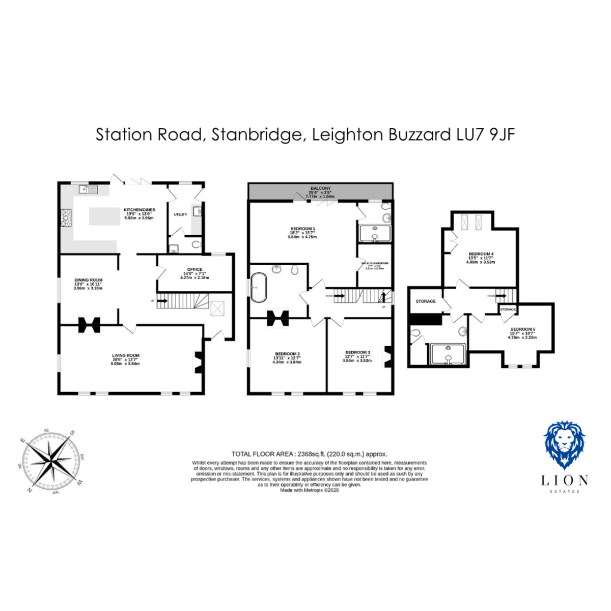 Stud Farm House,, Station Road, Stanbridge, floorplan