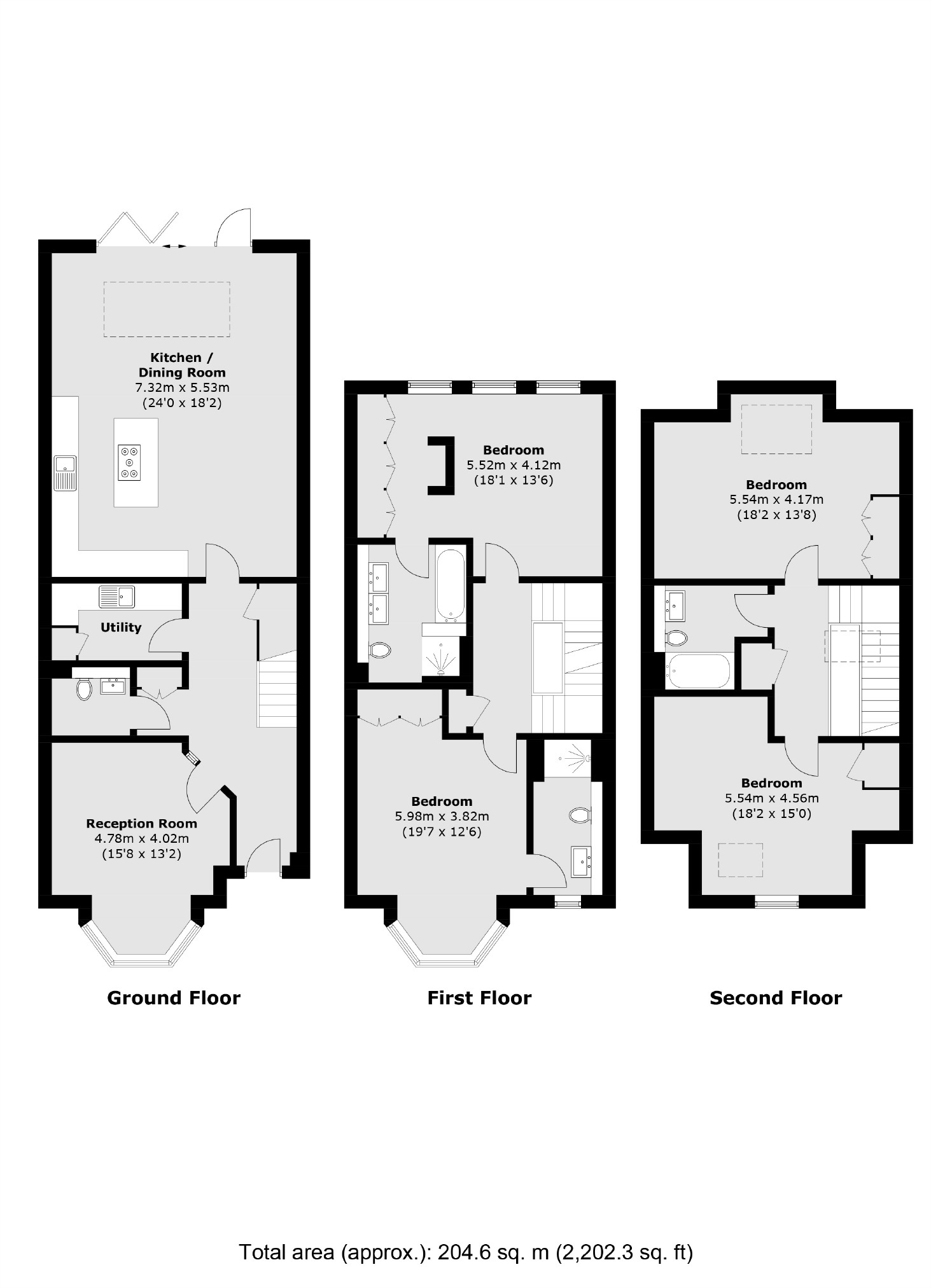 2, Oak Mount Place, Weybridge floorplan