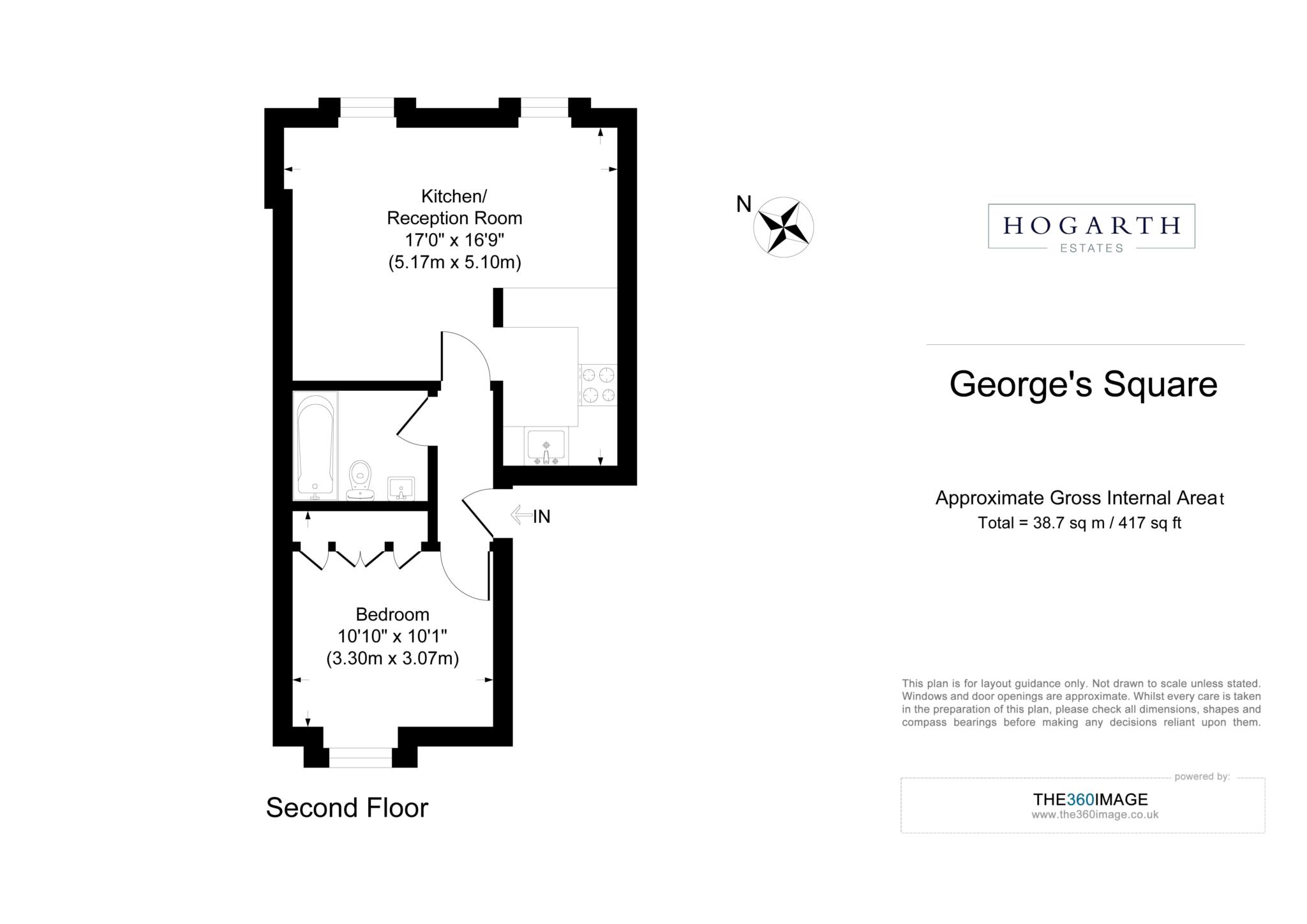 2nd Floor Flat, St Georges Square, London floorplan