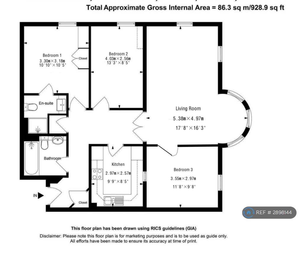 Flat  Southdowns, The Avenue Clifton, Bristol floorplan