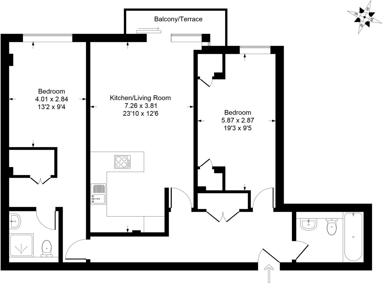 Flat 35, Mistral, Southampton floorplan
