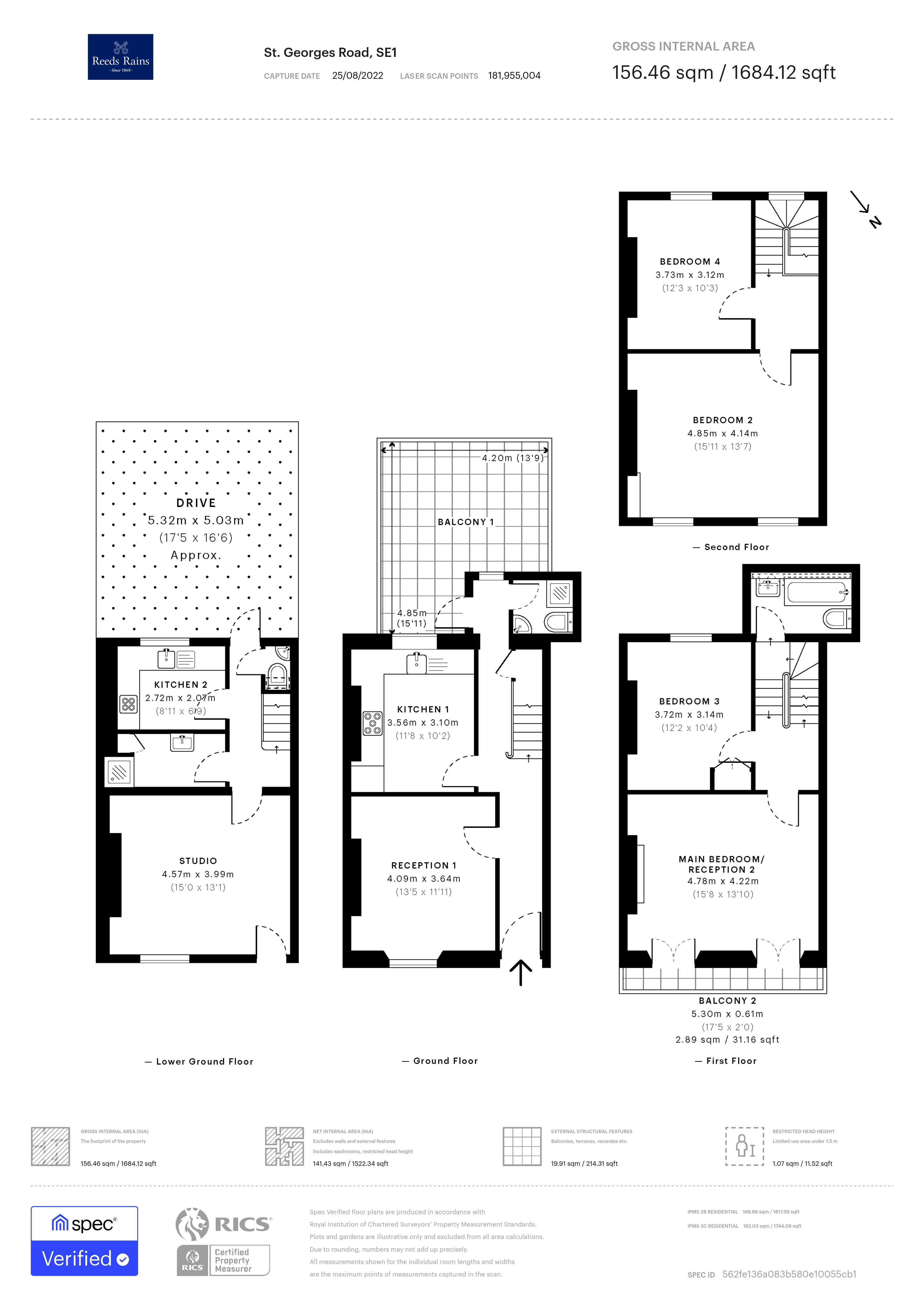 133, St. Georges Road, London floorplan