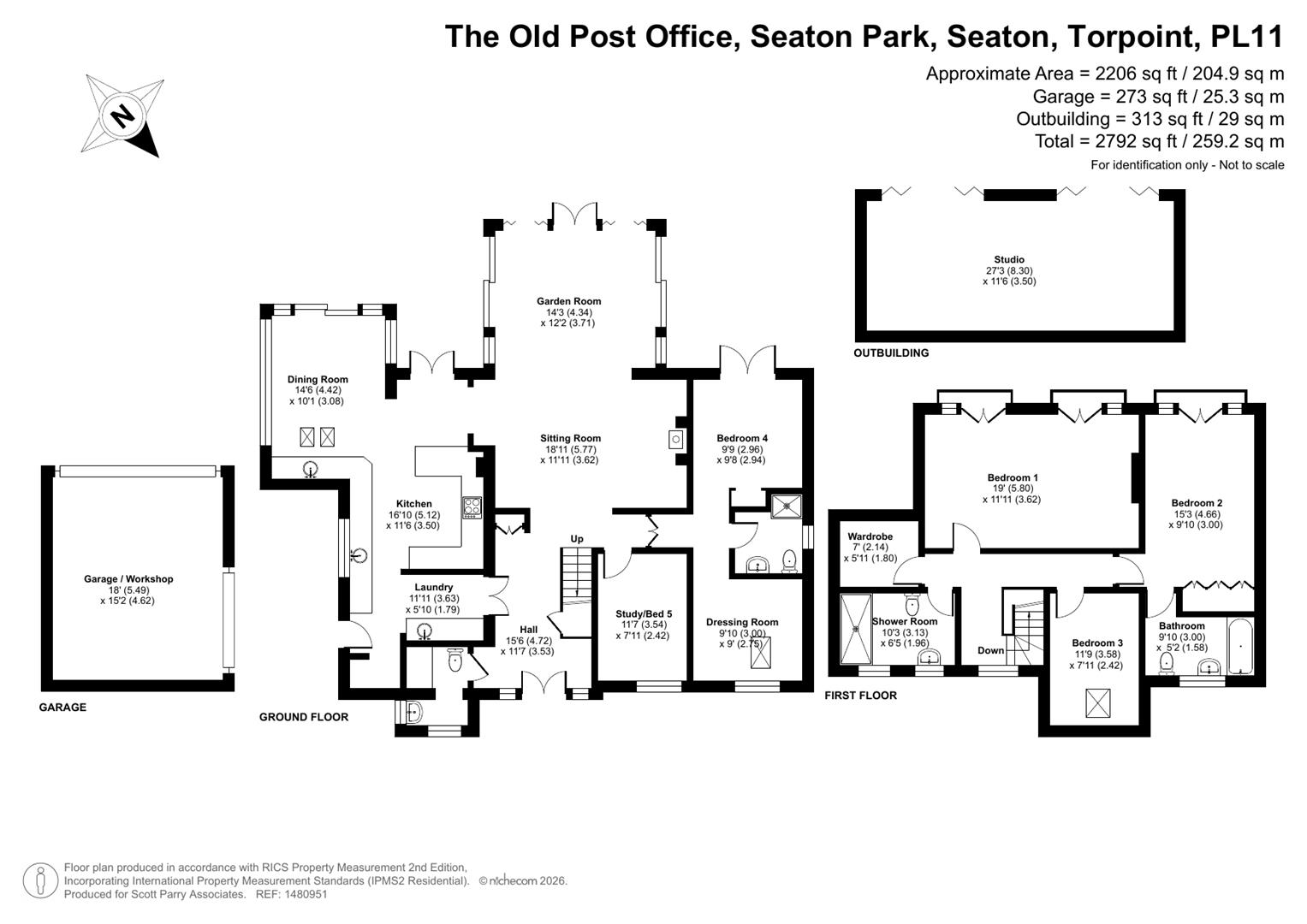 The Old Post Office, Seaton Park, Torpoint floorplan