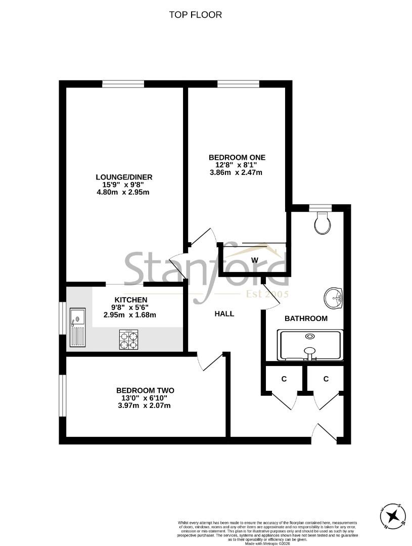 Flat 32, Oakdene Gardens, Fair Oak Road, Eastleigh floorplan