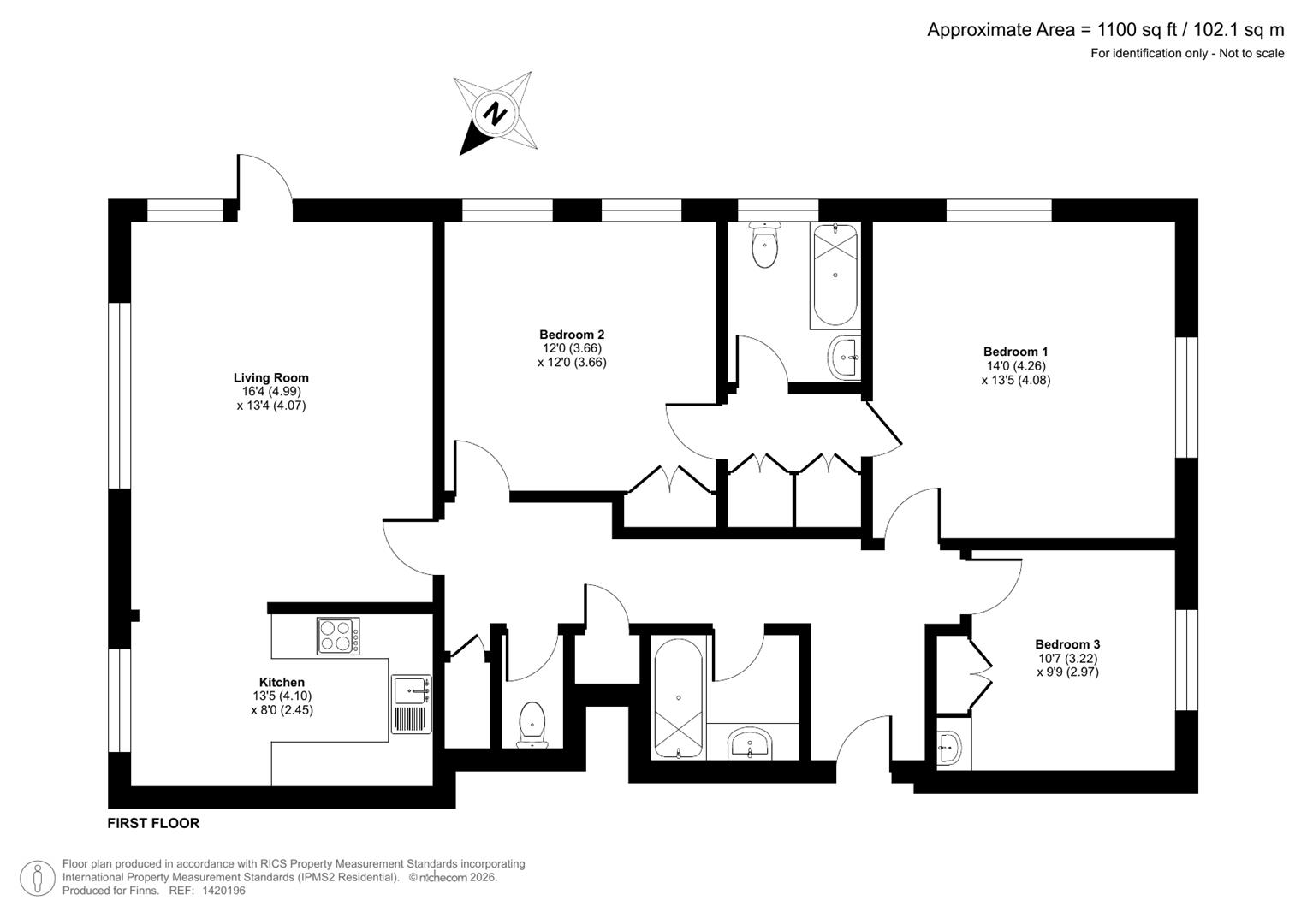 Flat 3, Guilford House, Princes Drive, Sandwich floorplan