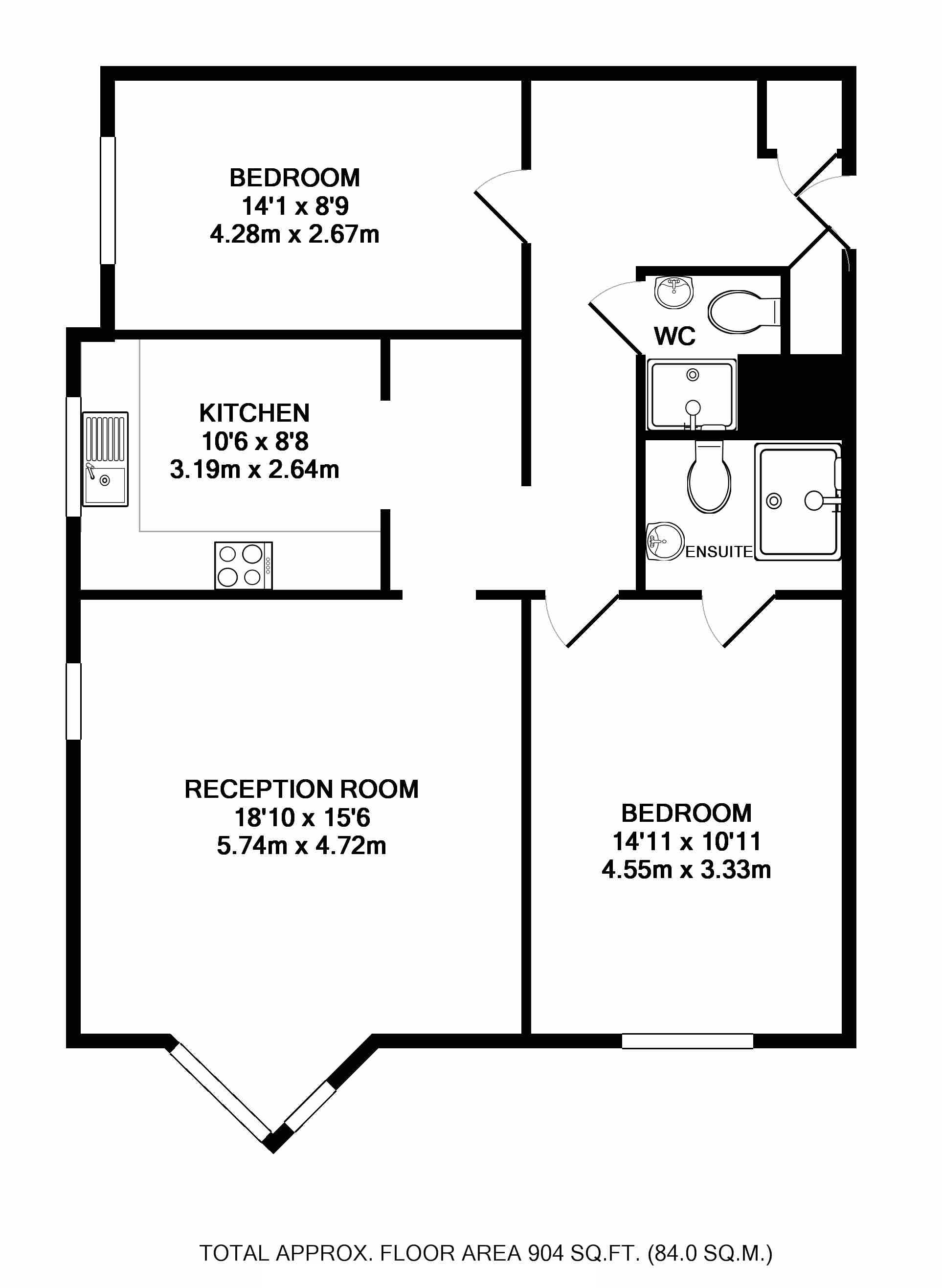 2 Bedrooms Flat for sale in Broom Park, Teddington TW11