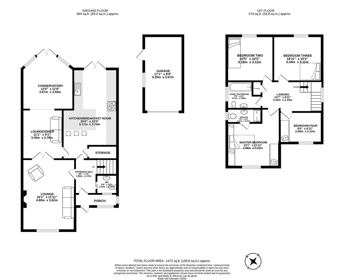8, Pardoe Close, Preston floorplan