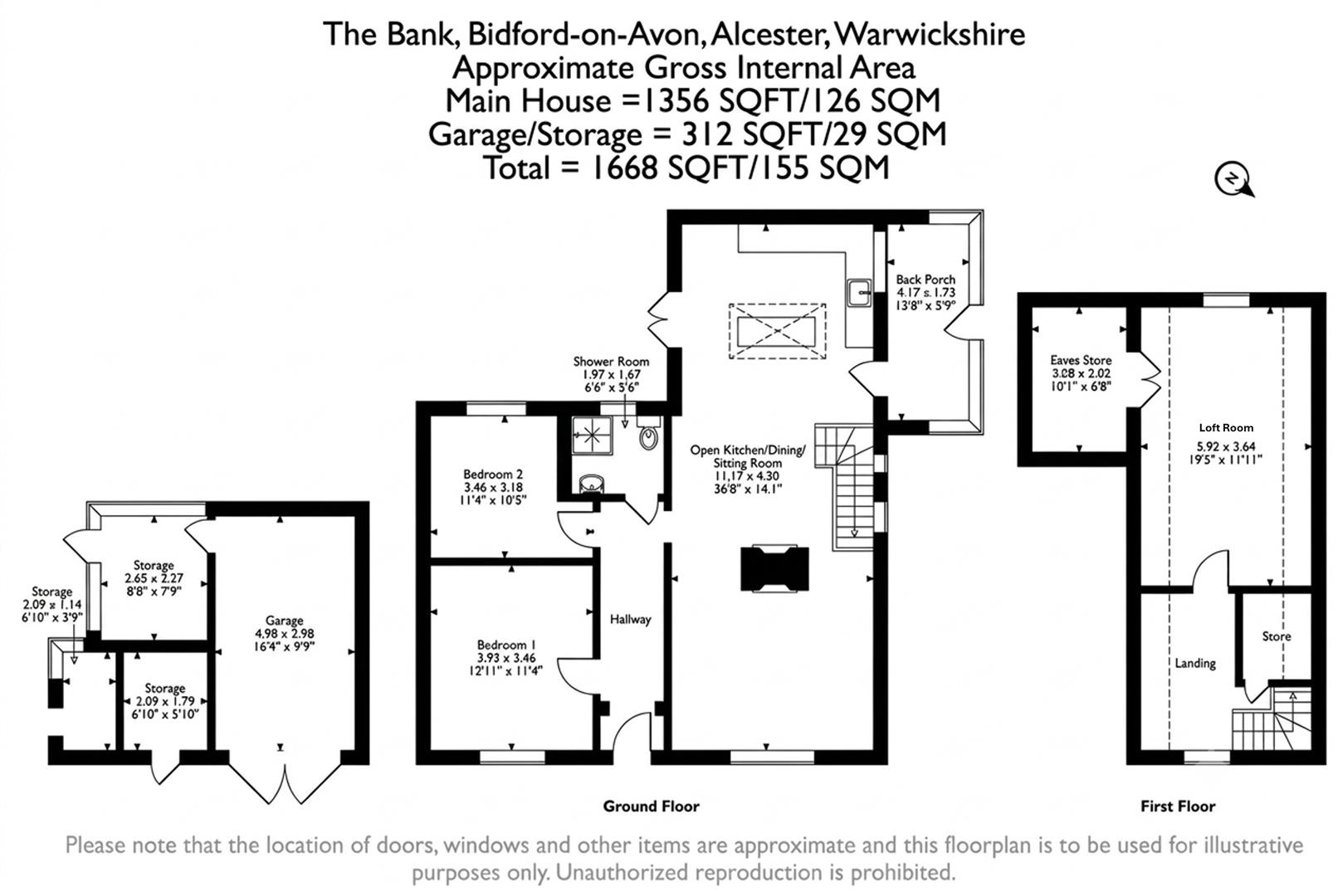 West Winds, 8, The Bank, Alcester floorplan