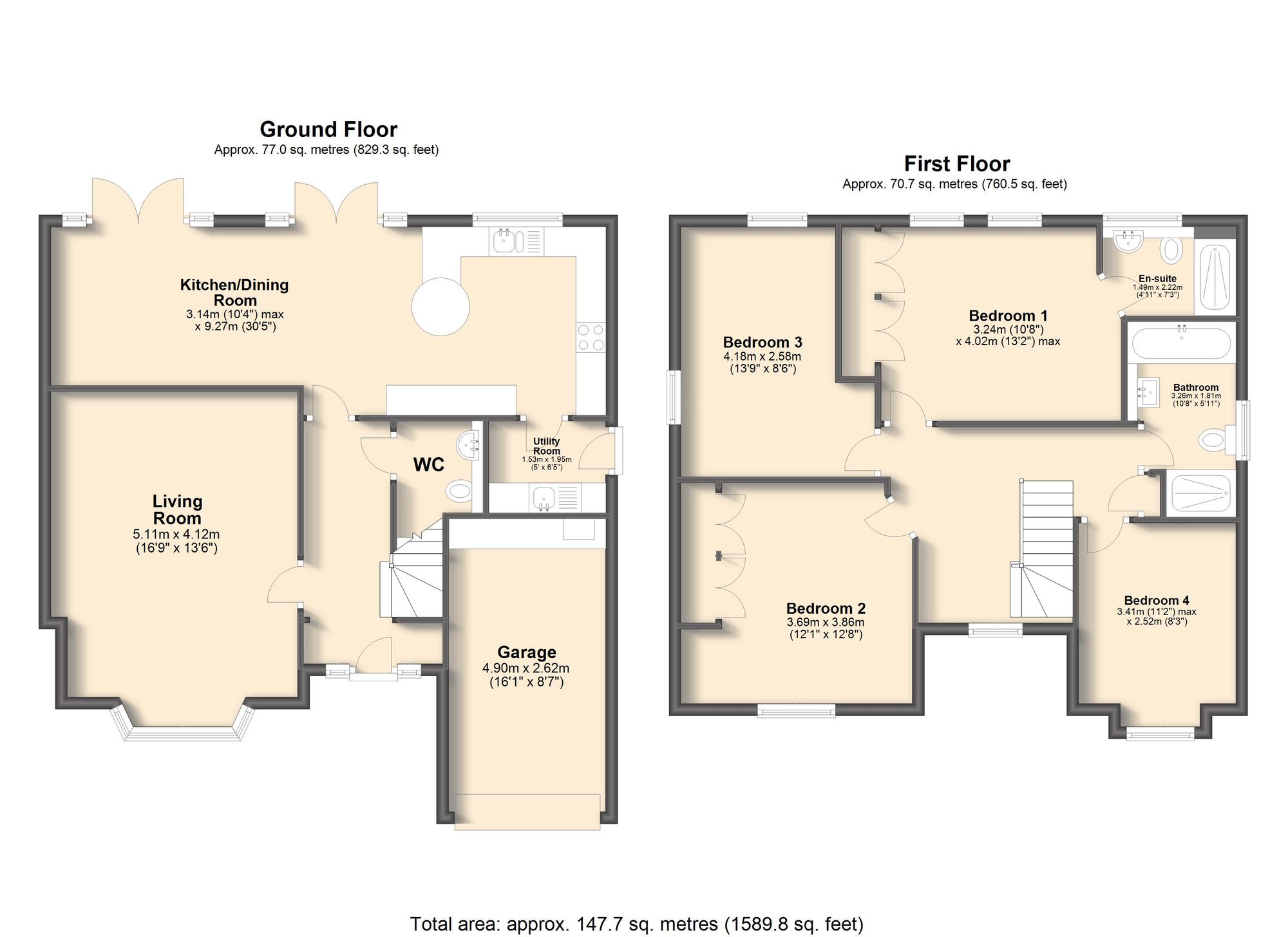 19 Staunton Close, Chesterfield floorplan