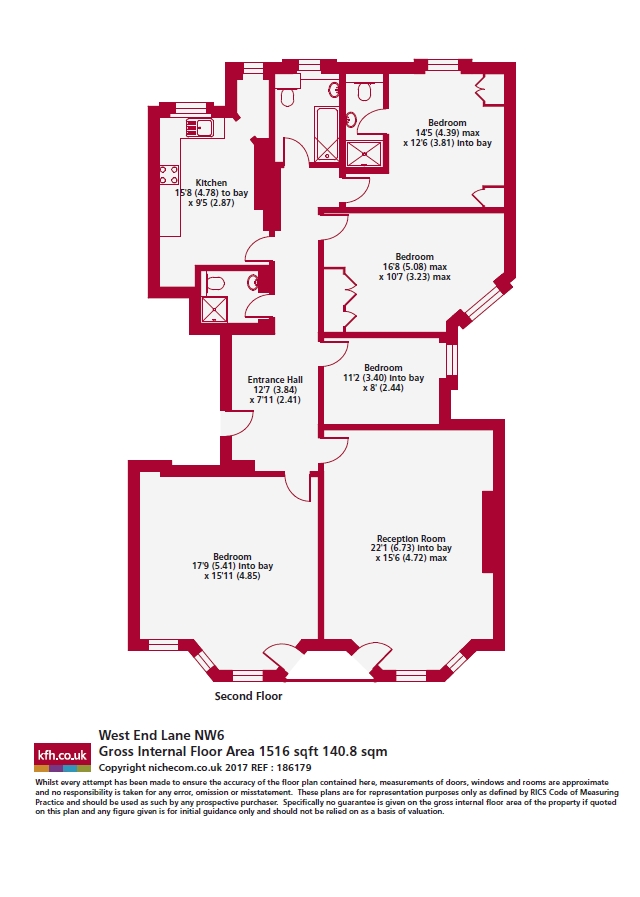 Flat 6 Sandwell Mansions,, West End Lane, London floorplan