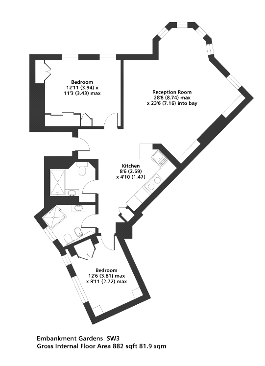 2 Bedrooms Flat to rent in Riverpark Court, 22-23 Embankment Gardens, Chelsea, London SW3