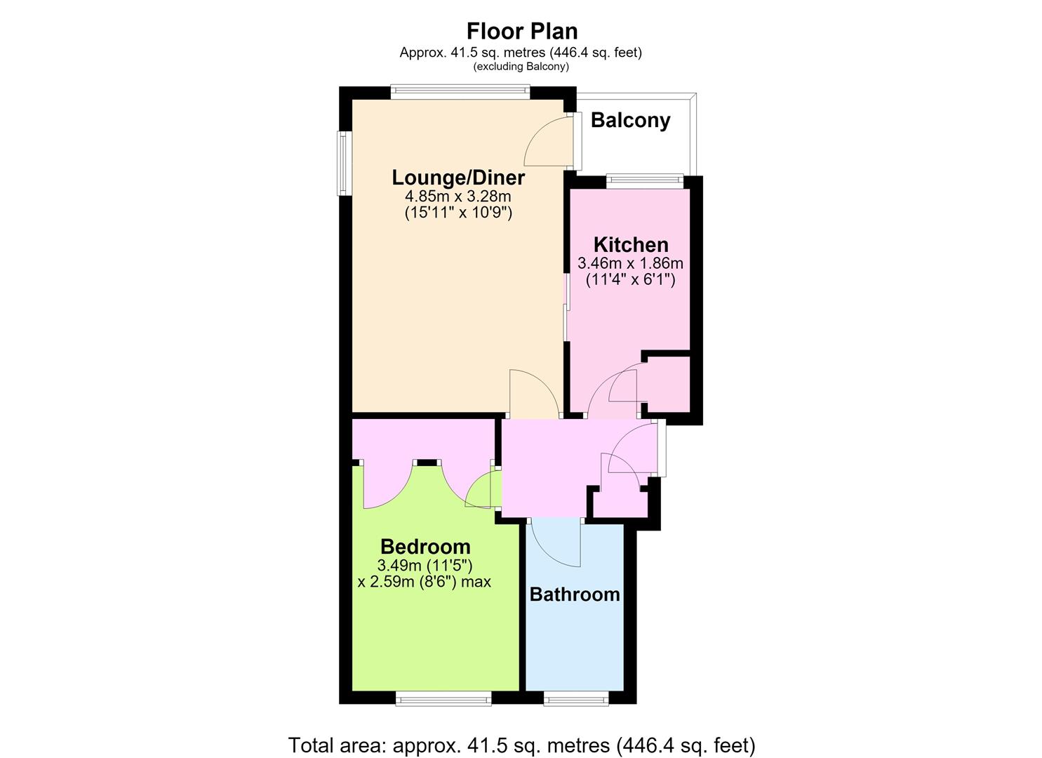 Flat 23, Llandaff Court, Downview Road, Worthing floorplan