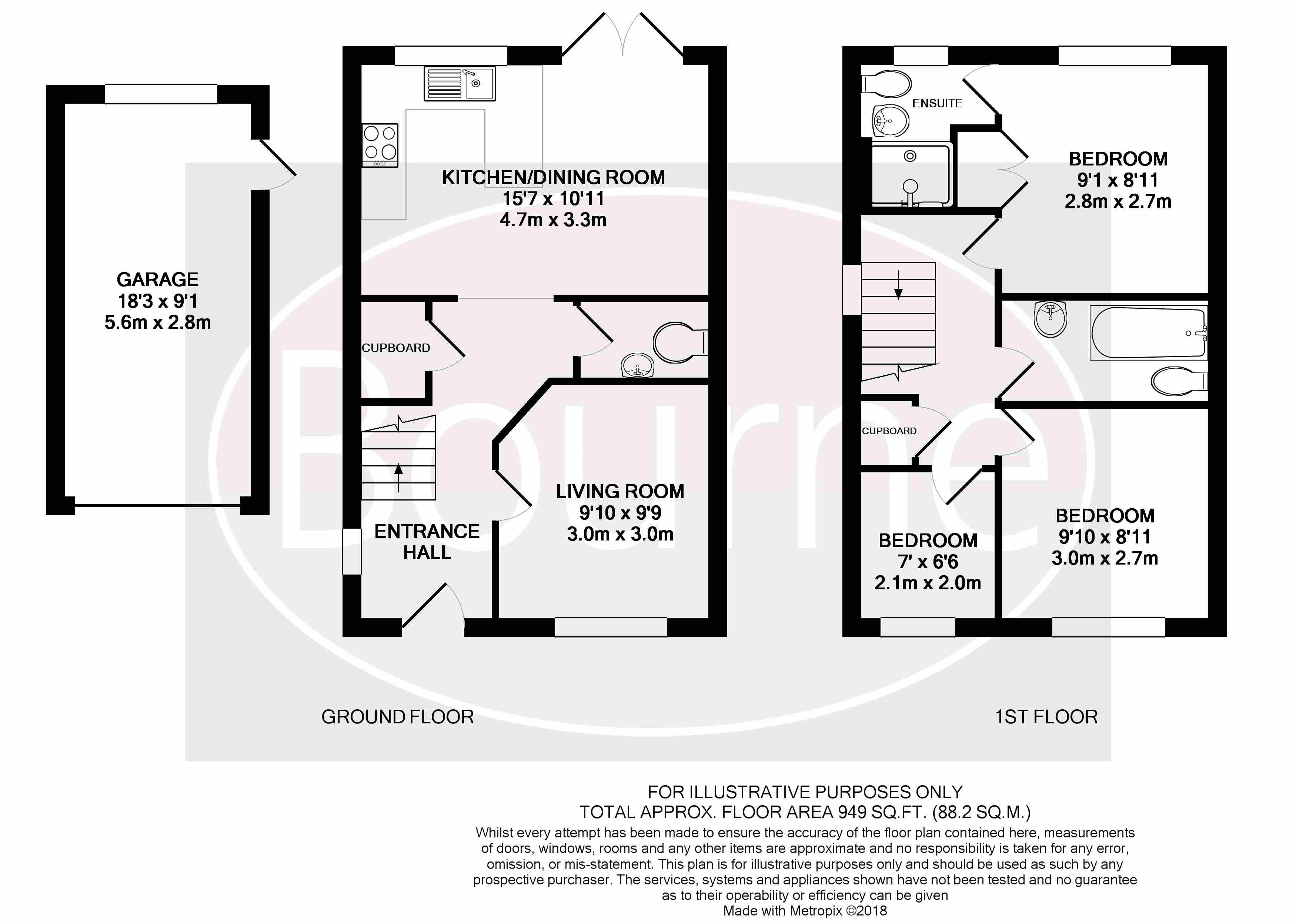 3 Bedrooms Semi-detached house for sale in St. Peters Gardens, Wrecclesham, Farnham, Surrey GU10