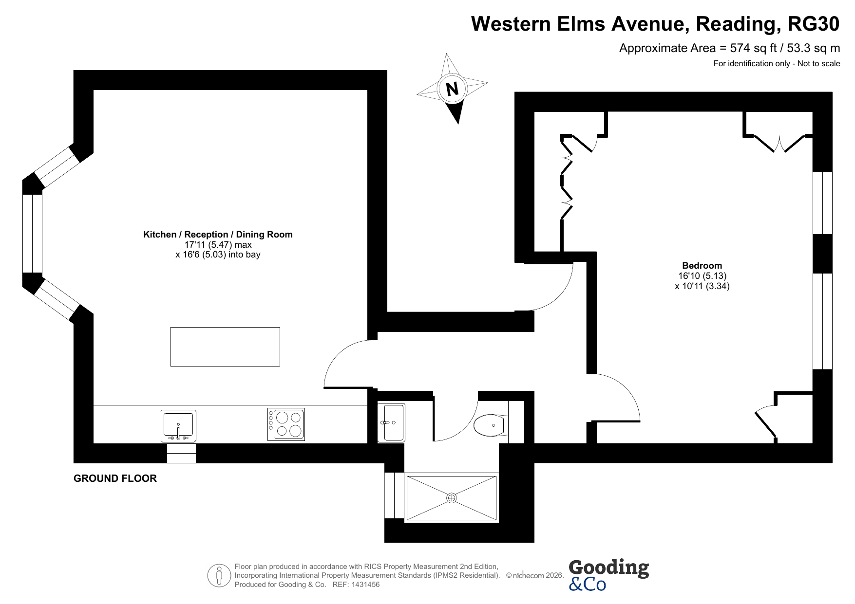 Flat 2, 21, Western Elms Avenue, Reading floorplan