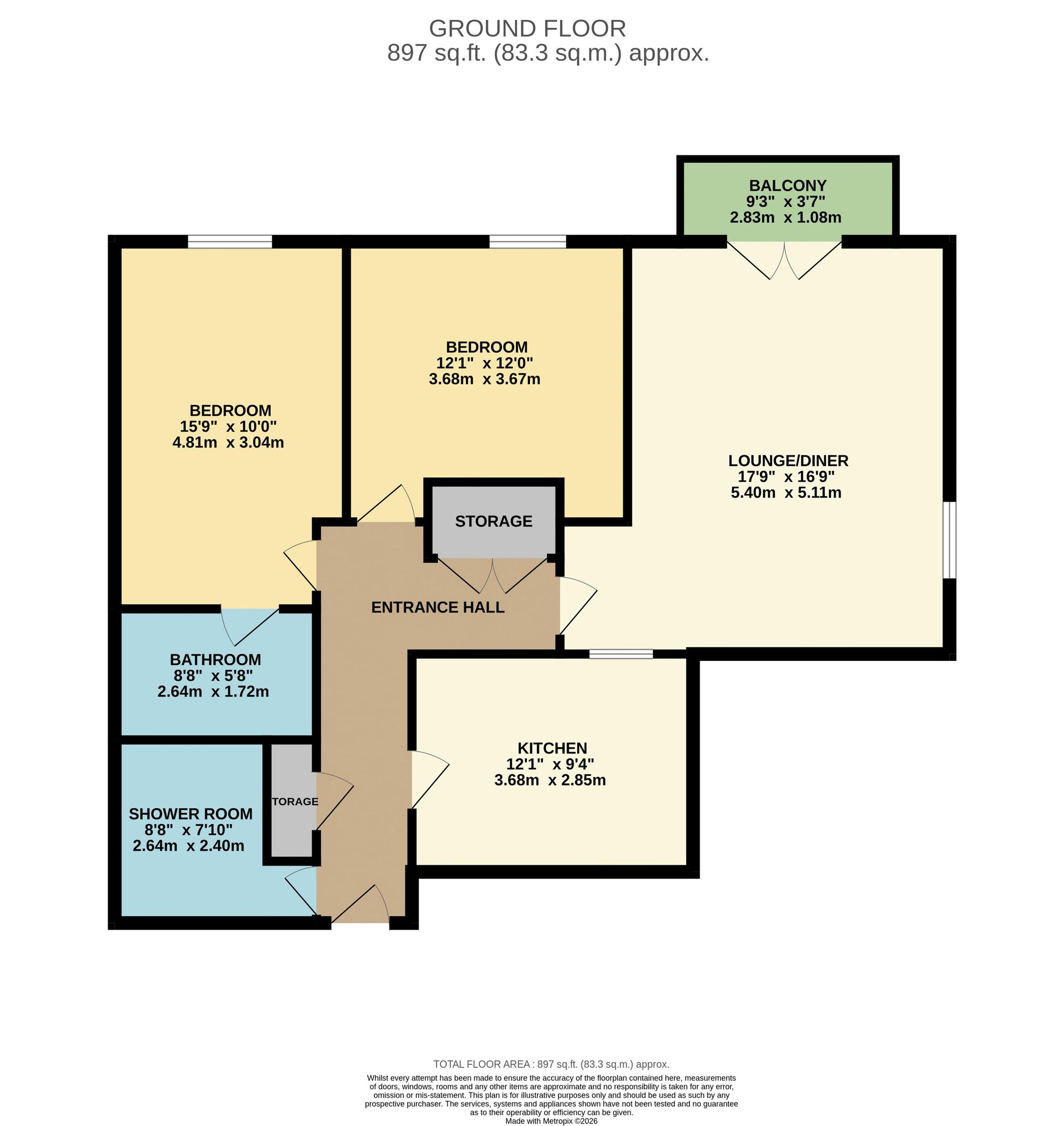 Flat 26, Melford Court, Bournemouth floorplan