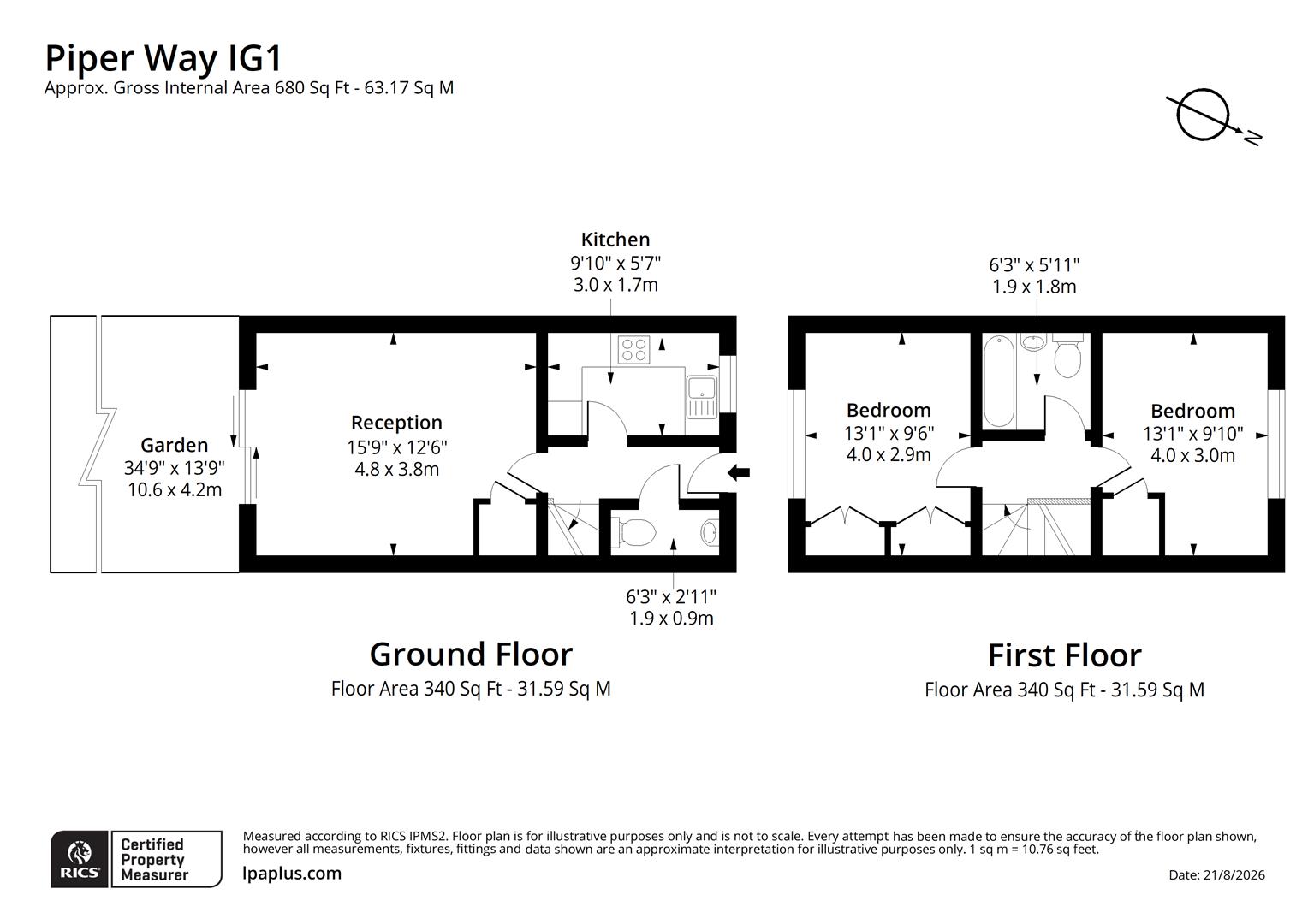32, Piper Way, Ilford floorplan