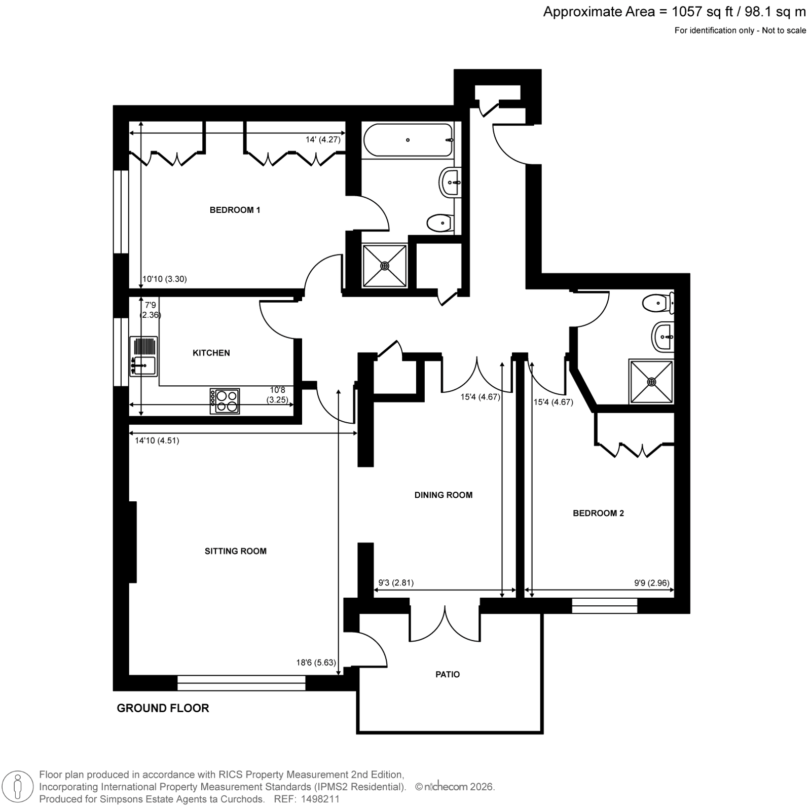 Flat 3, Clevehurst,, St. Georges Avenue, Weybridge floorplan