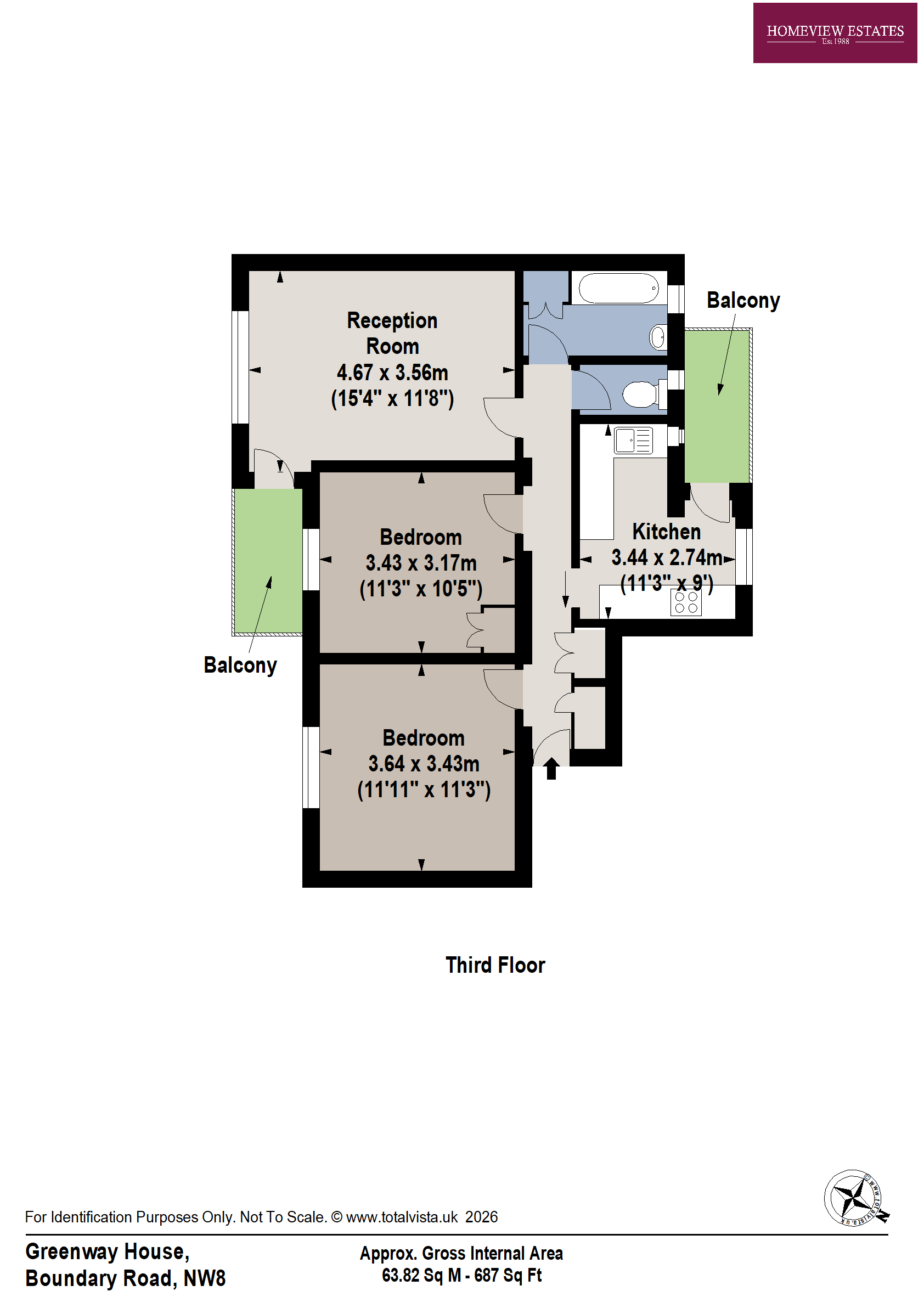 20,, Greenaway House, London floorplan