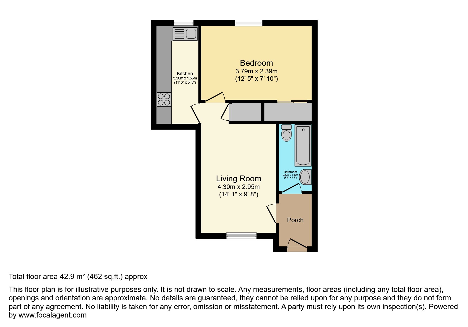 Flat D 38, Union Street, Montrose floorplan