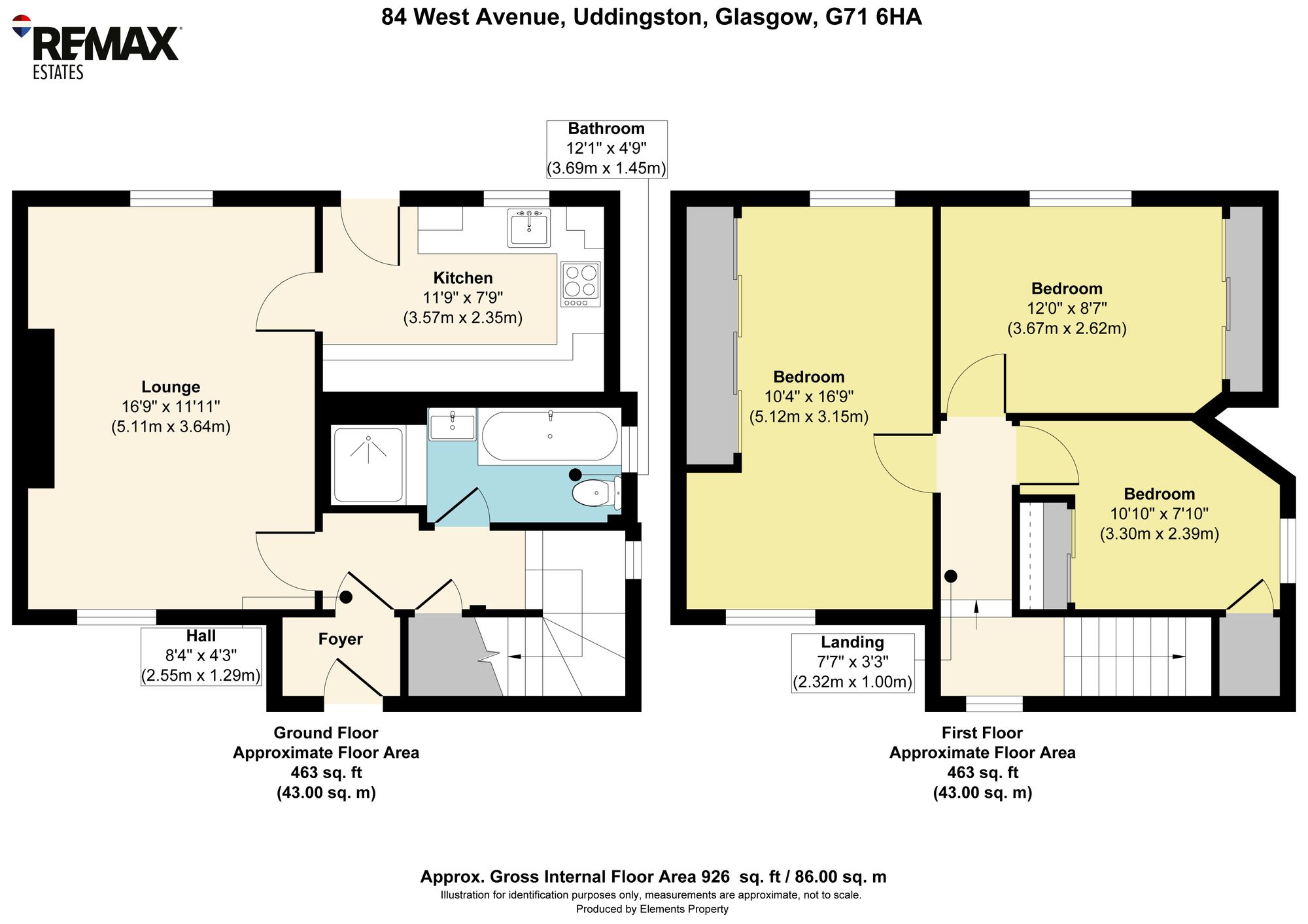 84 West Avenue, Glasgow floorplan