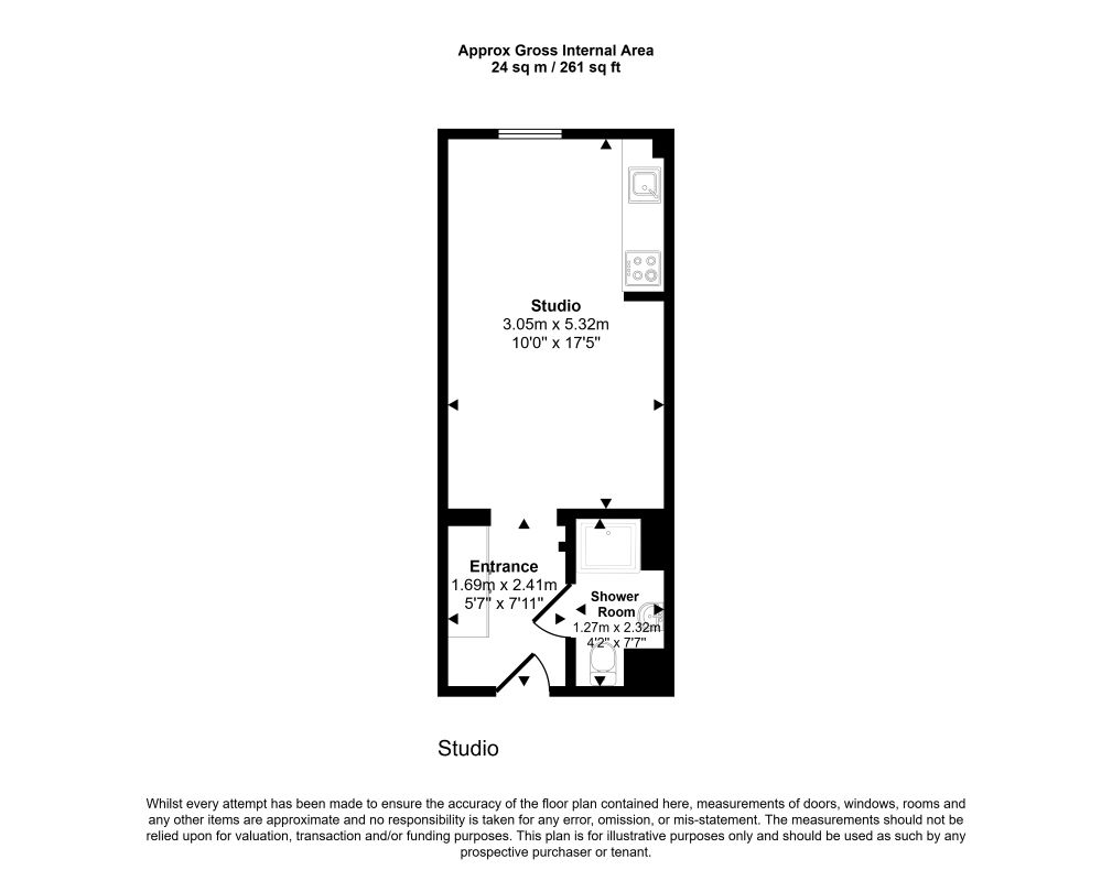 Studio Flat 102 Pembroke Studios, Liverpool floorplan