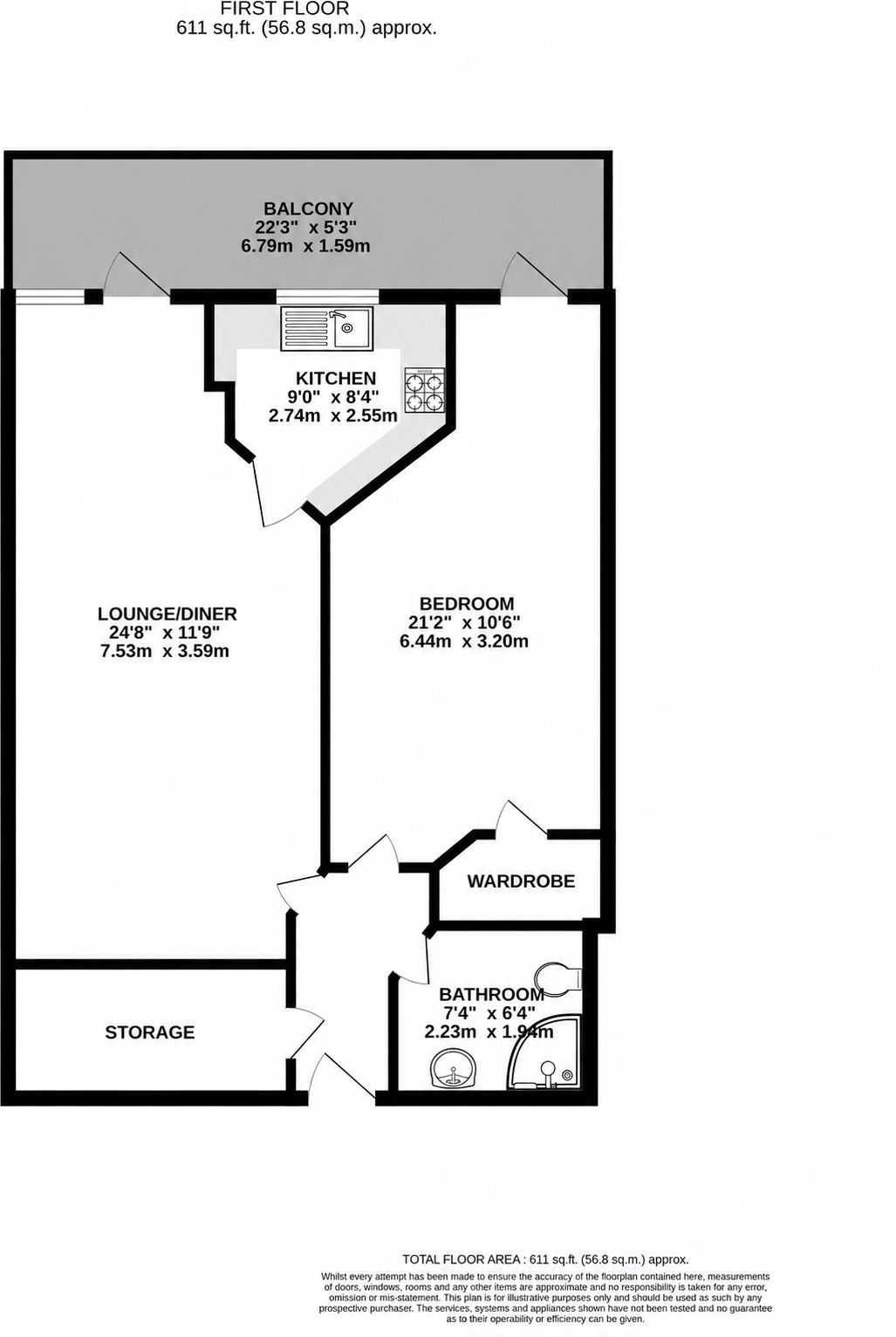 Flat 16 Horizons, 87, Churchfield Road, Poole floorplan