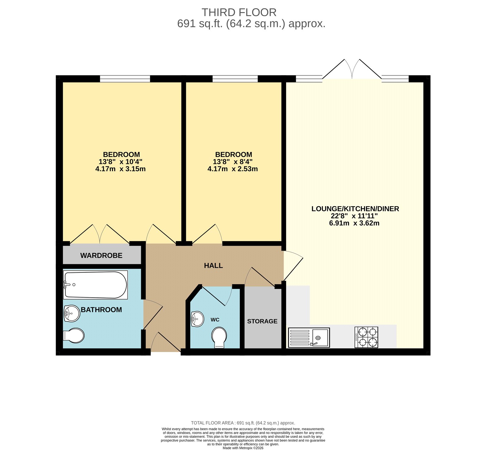 Flat 55,,, Hamilton Court, Montague Street, Bristol floorplan