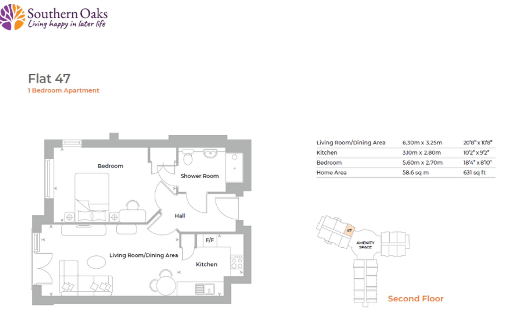 Flat 47, Southern Oaks, Old Schools Lane, Epsom floorplan