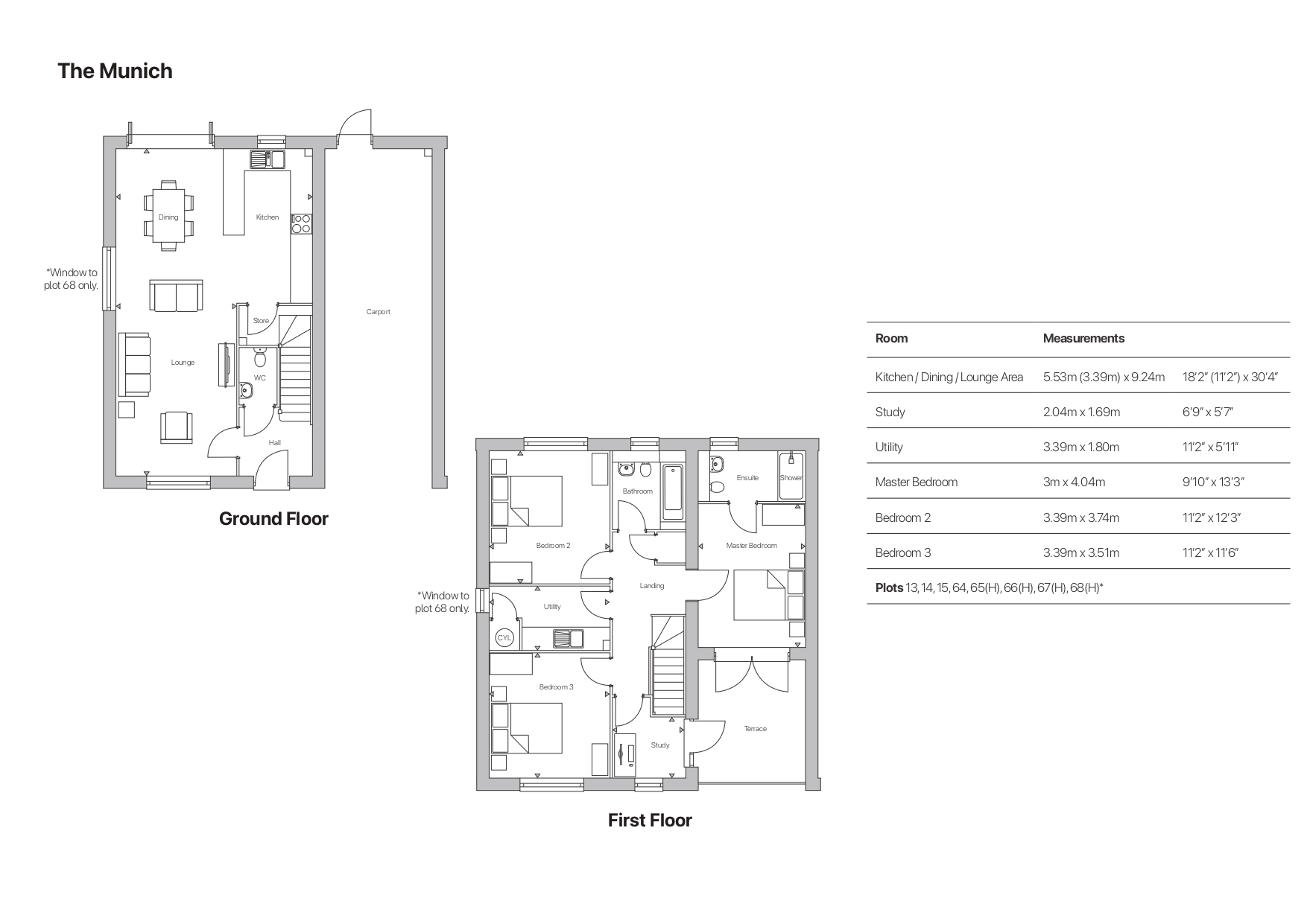 Plot 67, The Munich, Abbey Road, Nottingham floorplan